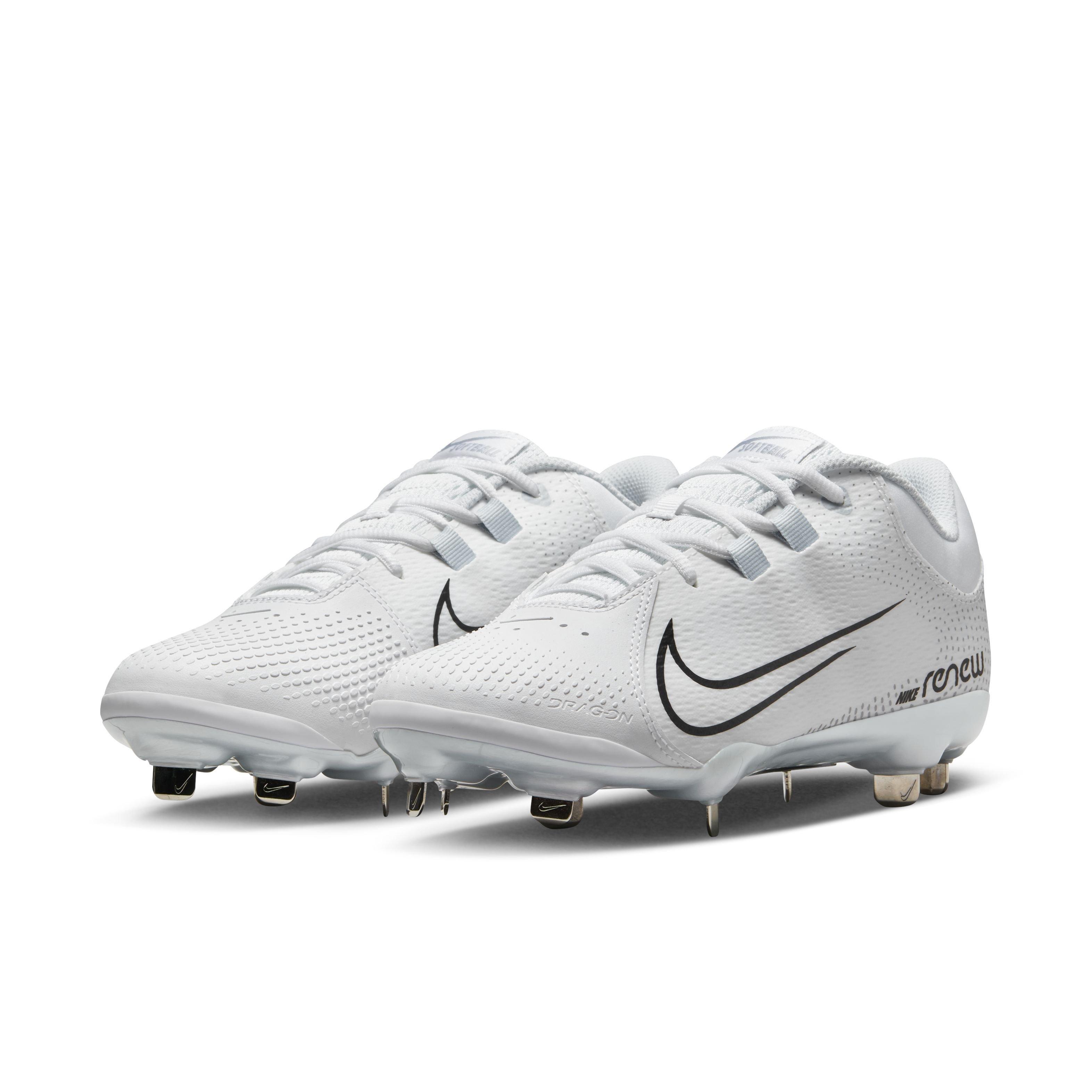 Nike Hyperdiamond 4 Pro "White/Black/Pure Platinum/Wolf Grey" Women's Softball Cleat - WHITE/BLACK/PLATINUM/GREY Thumbnail View 3