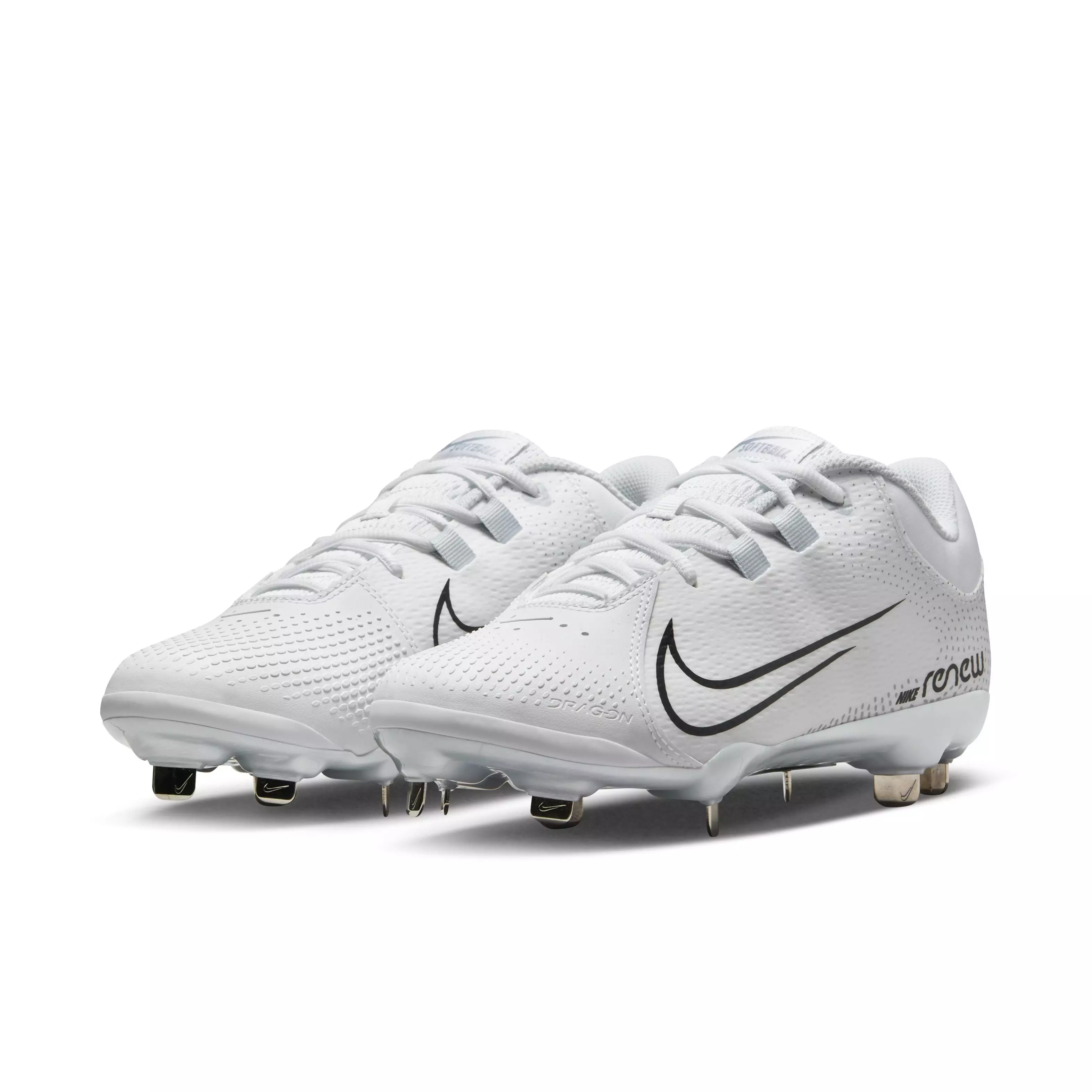 Nike Hyperdiamond 4 Pro "White/Black/Pure Platinum/Wolf Grey" Women's Softball Cleat - WHITE/BLACK/PLATINUM/GREY