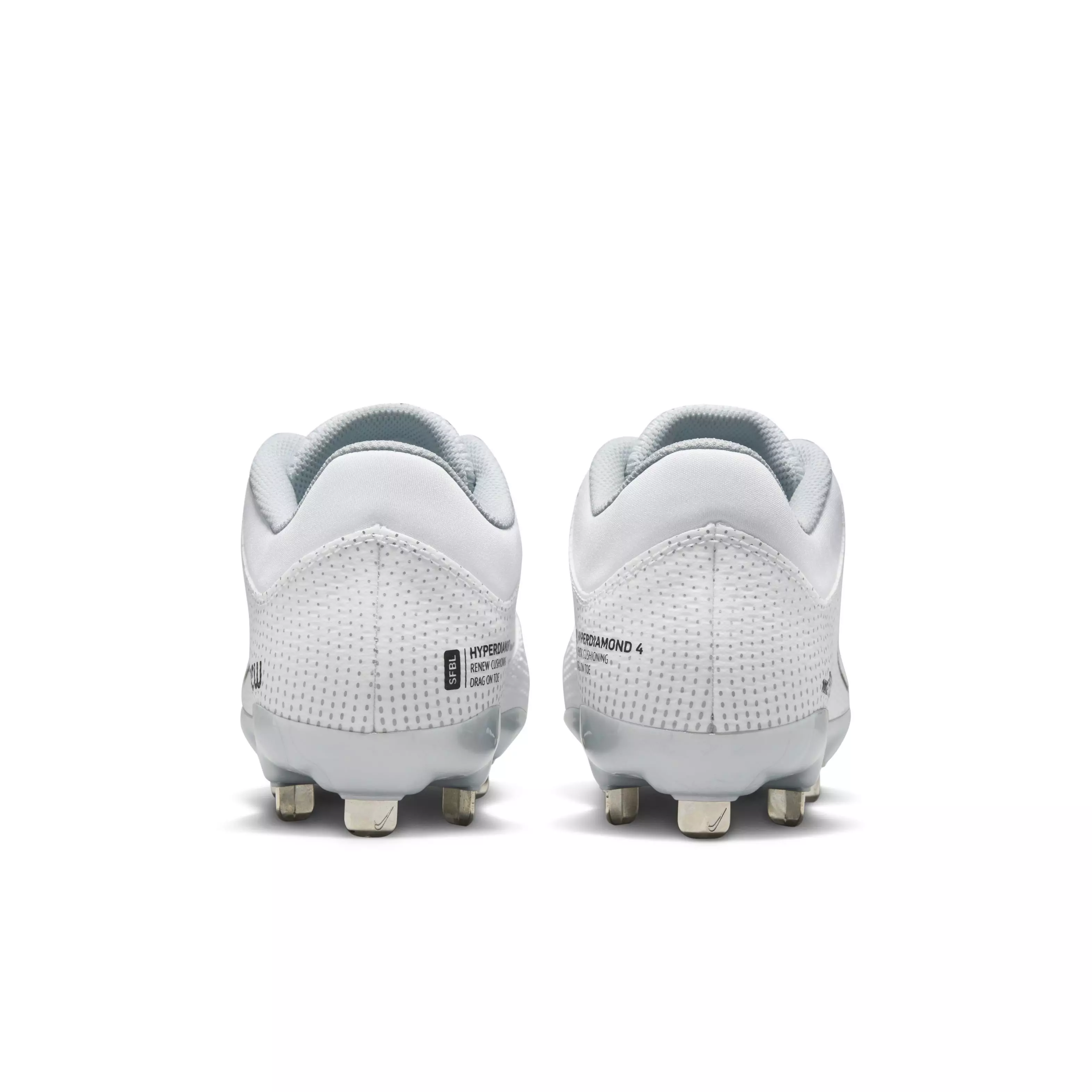 Nike Hyperdiamond 4 Pro "White/Black/Pure Platinum/Wolf Grey" Women's Softball Cleat - WHITE/BLACK/PLATINUM/GREY