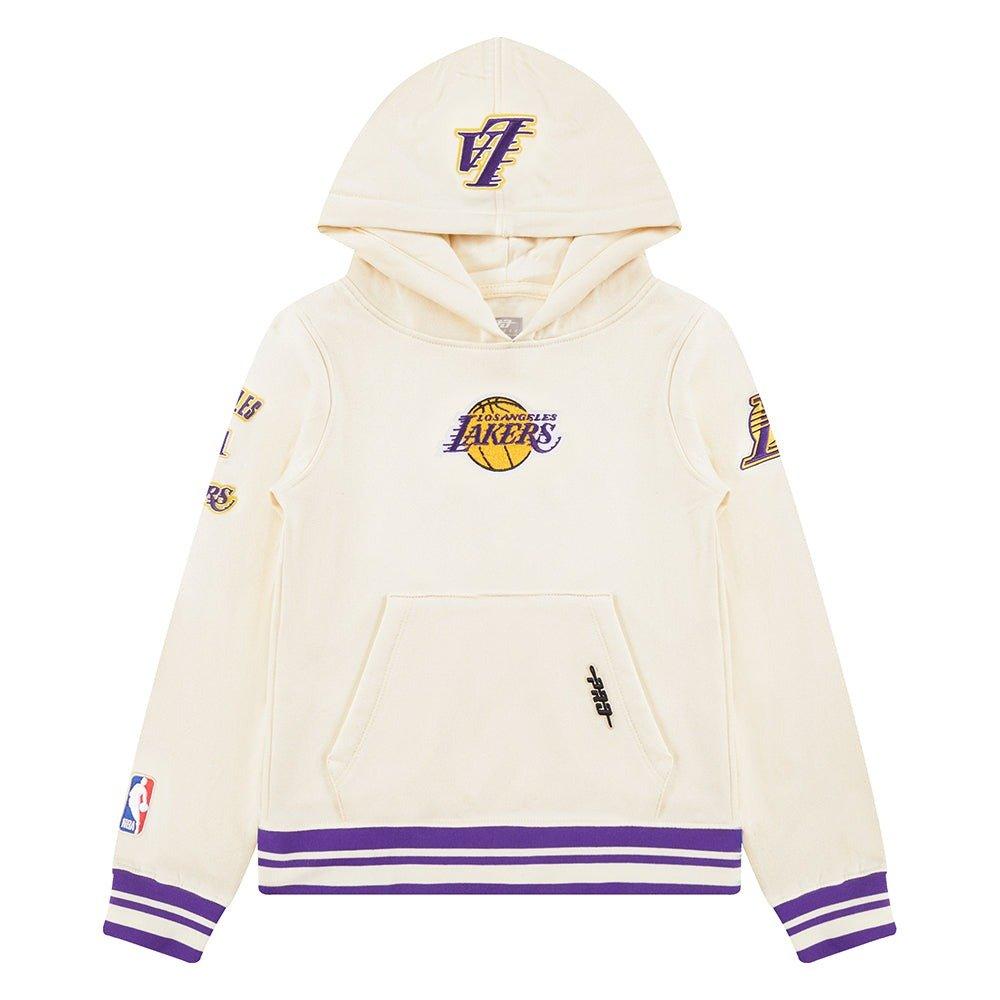 Pro Standard Little Boys' NBA Los Angeles Lakers Rib Fleece PO Hoodie -White/Purple - WHITE/PURPLE Thumbnail View 1