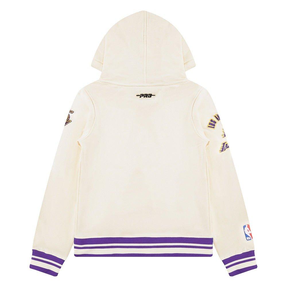 Pro Standard Little Boys' NBA Los Angeles Lakers Rib Fleece Pull Over Hoodie - White/Purple - WHITE/PURPLE Thumbnail View 2
