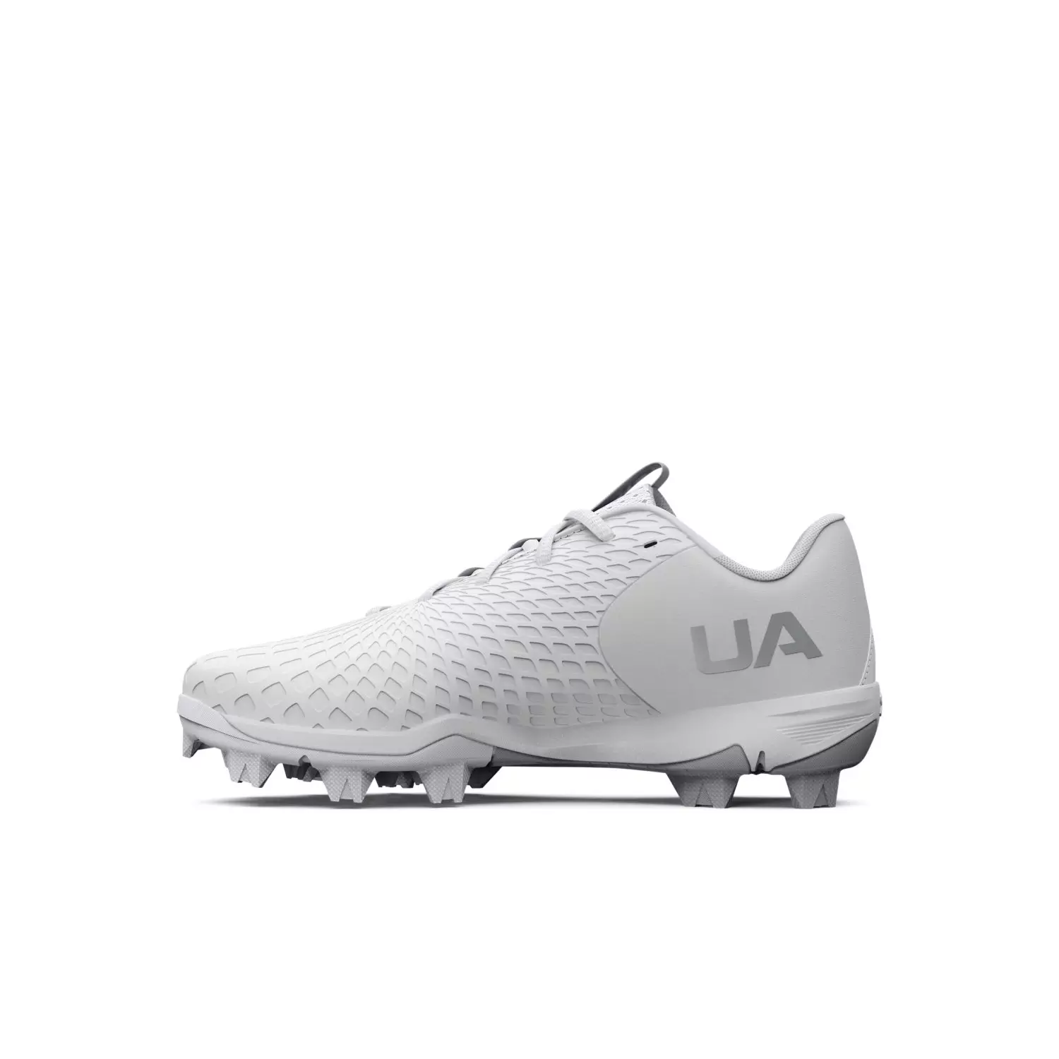 Under Armour Glyde 2 RM Jr. "White/Metallic Silver" Preschool Girls' Softball Cleat - WHITE/SILVER
