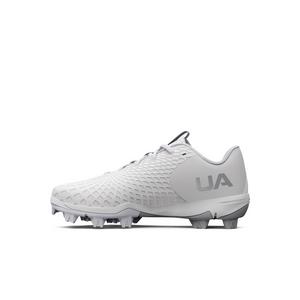 Under Armour Glyde 2 RM Jr. "White/Metallic Silver" Preschool Girls' Softball Cleat