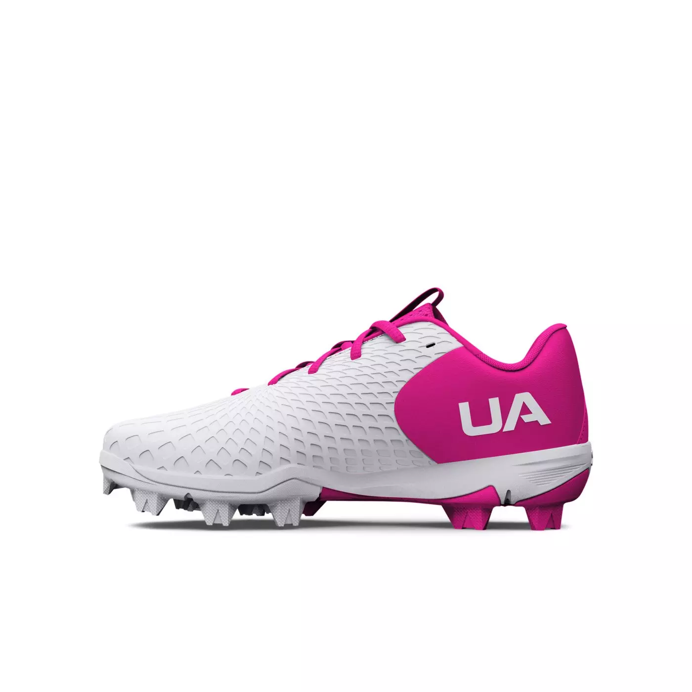 Under Armour Glyde 2 RM Jr. "White/Topic Pink" Grade School Girls' Softball Cleat - WHITE/PINK