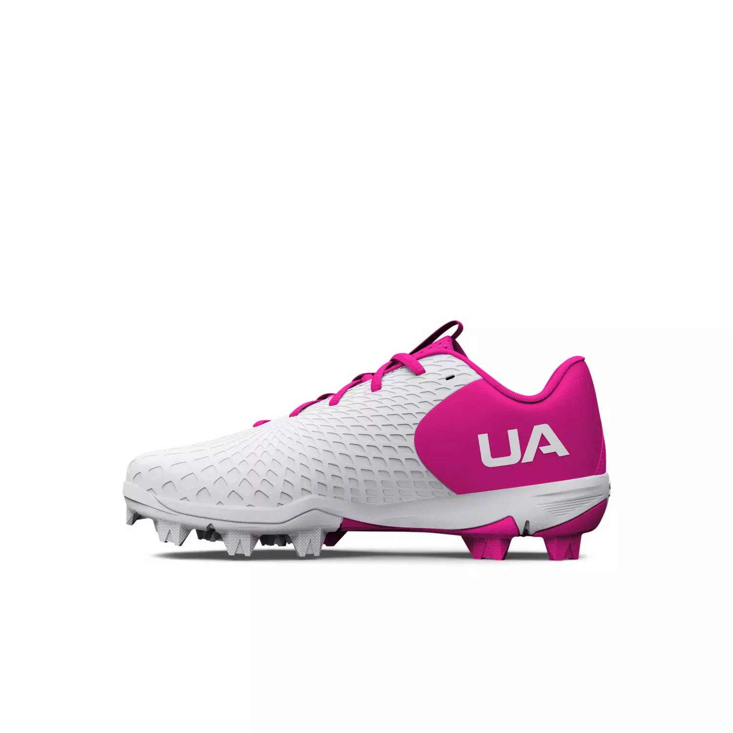 Under Armour Glyde 2 RM Jr. "White/Topic Pink" Preschool Girls' Softball Cleat - WHITE/PINK