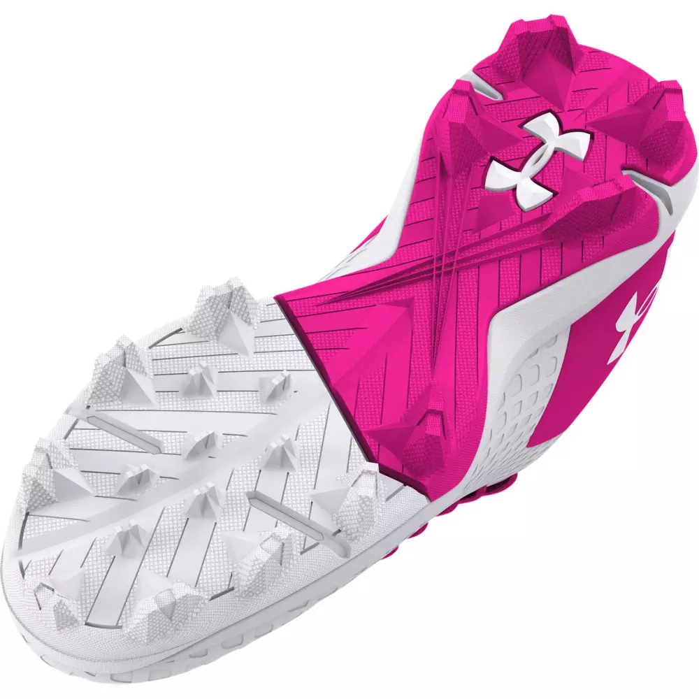 Under Armour Glyde 2 RM Jr. "White/Topic Pink" Preschool Girls' Softball Cleat - WHITE/PINK