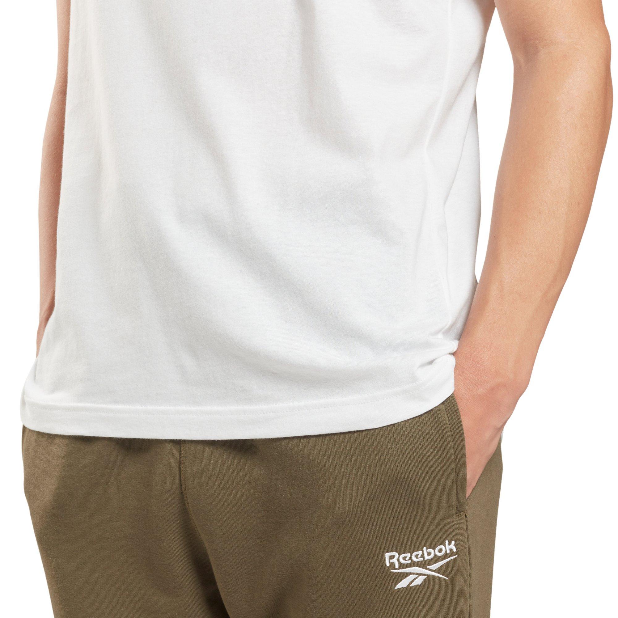 Reebok Men's Identity Big Logo Tee - White - WHITE Thumbnail View 5