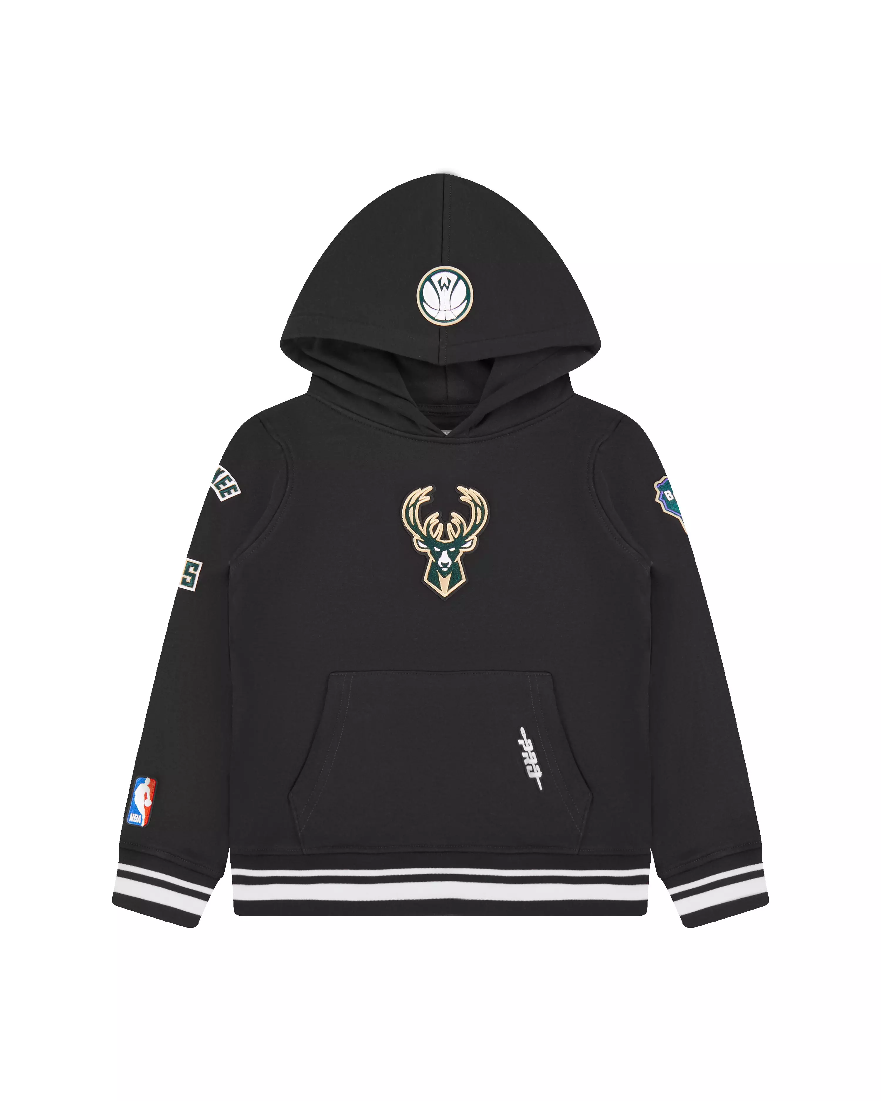 Pro Standard Little Boys​' NBA Milwaukee Bucks Retro Classic Rib Fleece PO Hoodie - Black - BLACK
