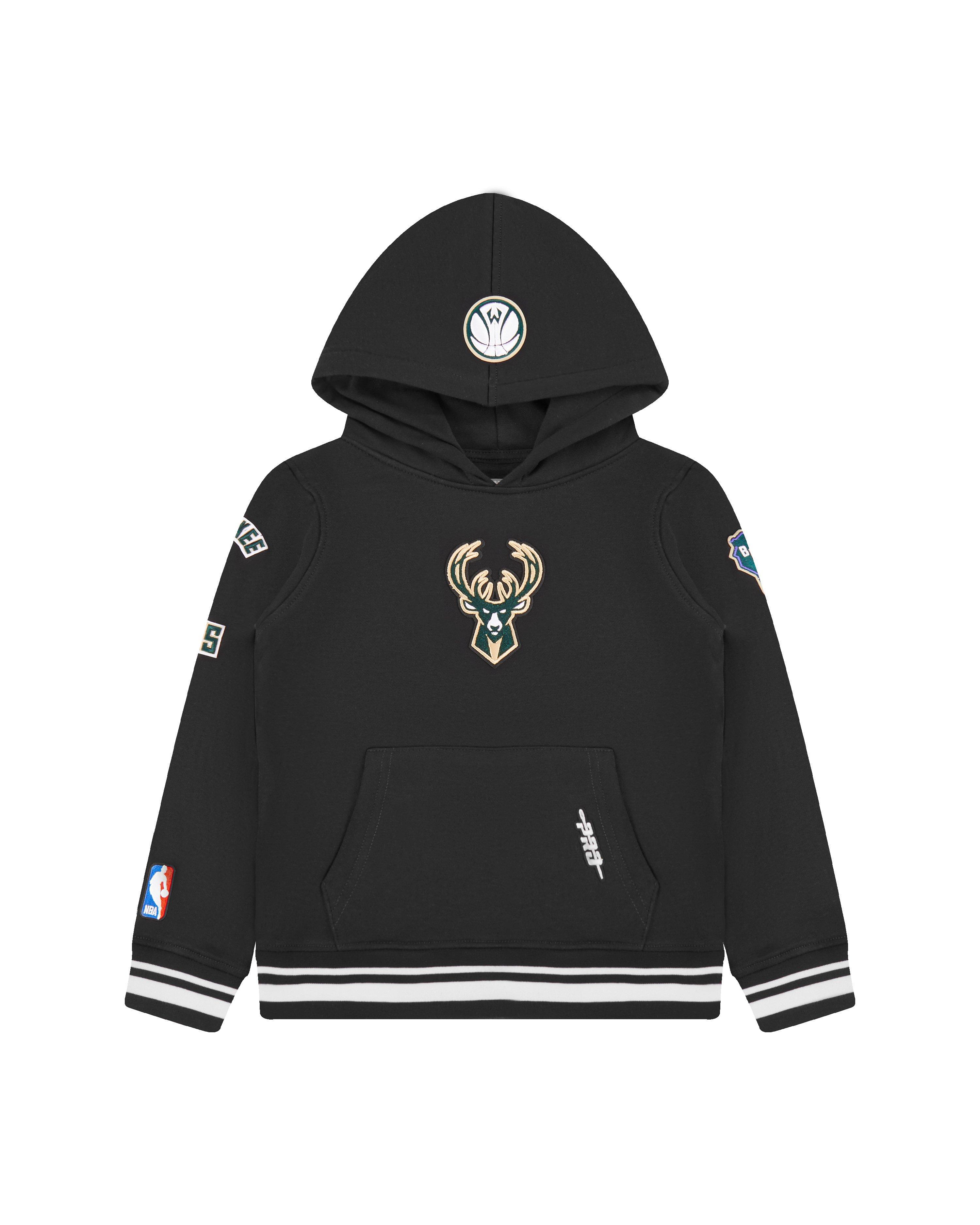 Pro Standard Little Boys​' NBA Milwaukee Bucks Retro Classic Rib Fleece PO Hoodie -Black - BLACK Thumbnail View 1