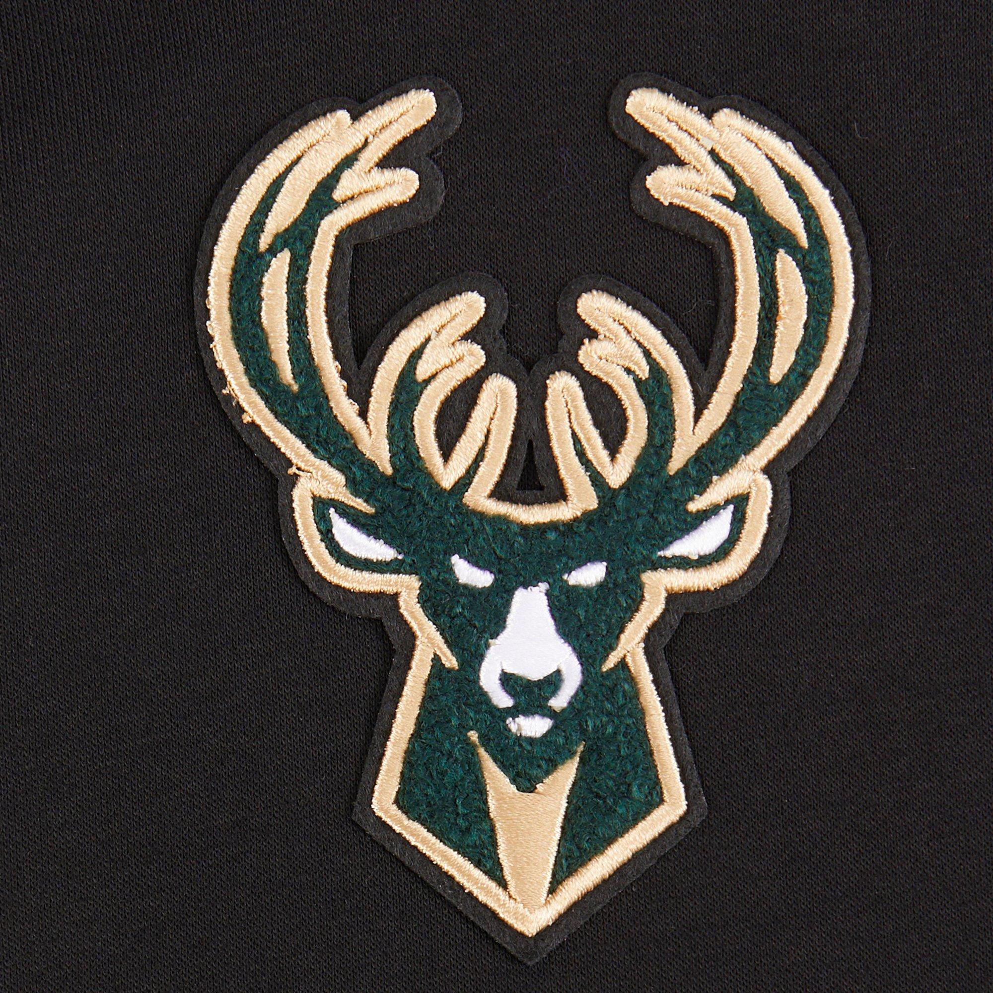 Pro Standard Little Boys​' NBA Milwaukee Bucks Retro Classic Rib Fleece PO Hoodie - Black - BLACK Thumbnail View 6