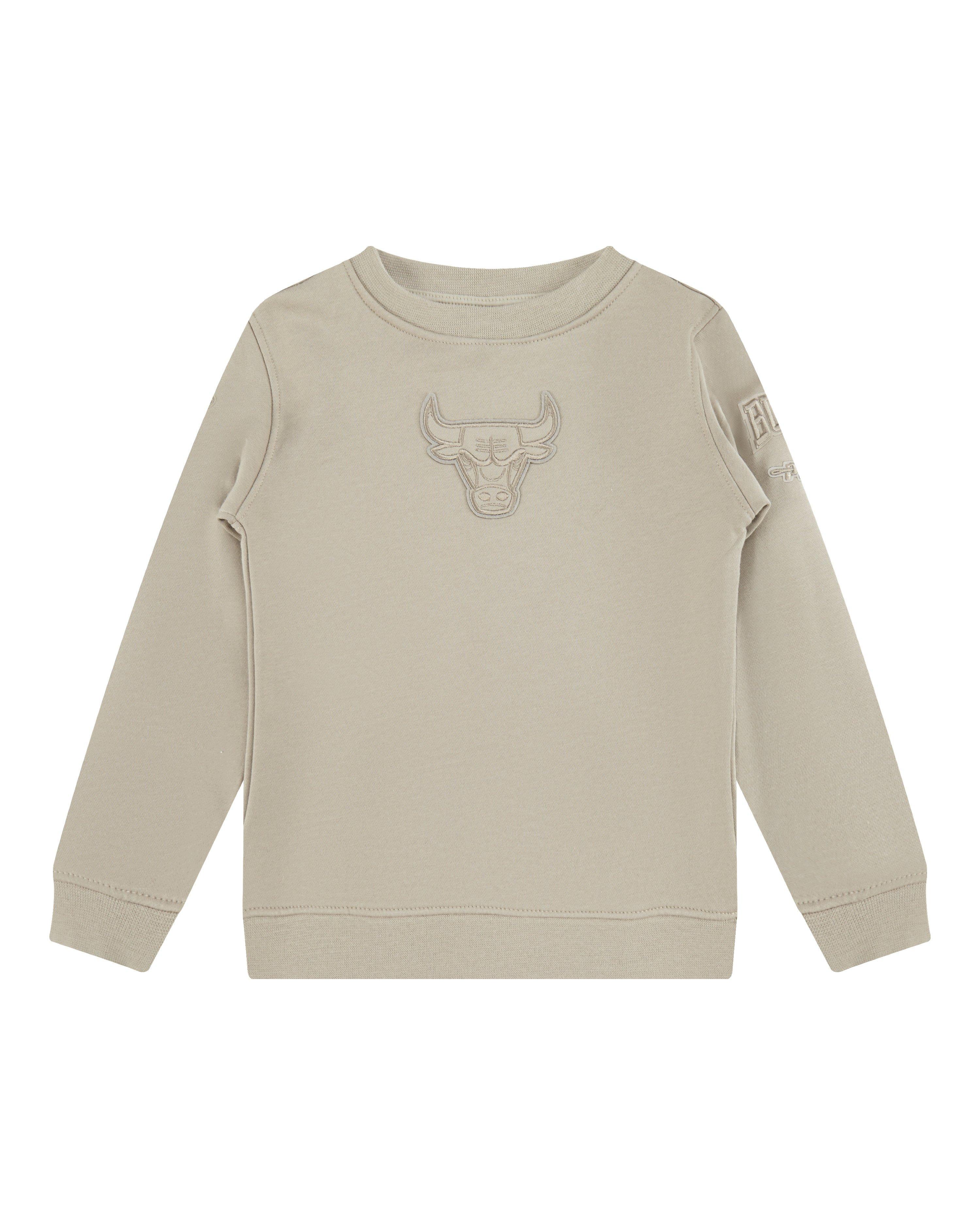 Pro Standard Toddler Boys' NBA Chicago Bulls Neutral Fleece Crewneck -Stone - STONE Thumbnail View 1
