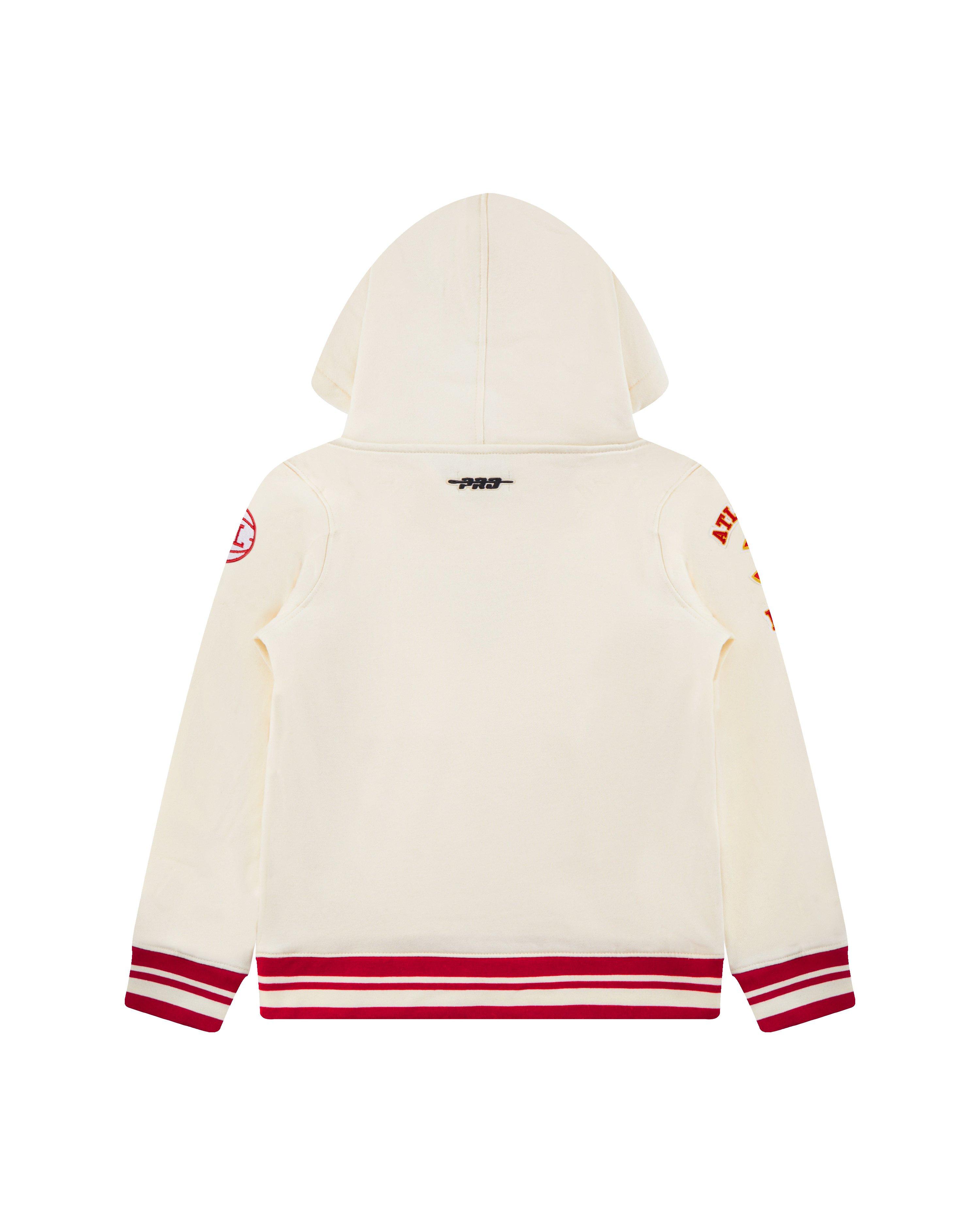 Pro Standard Toddler Boys' NBA Atlanta Hawks Retro Classic Rib Fleece PO Hoodie -Cream/Red - CREAM/RED Thumbnail View 2