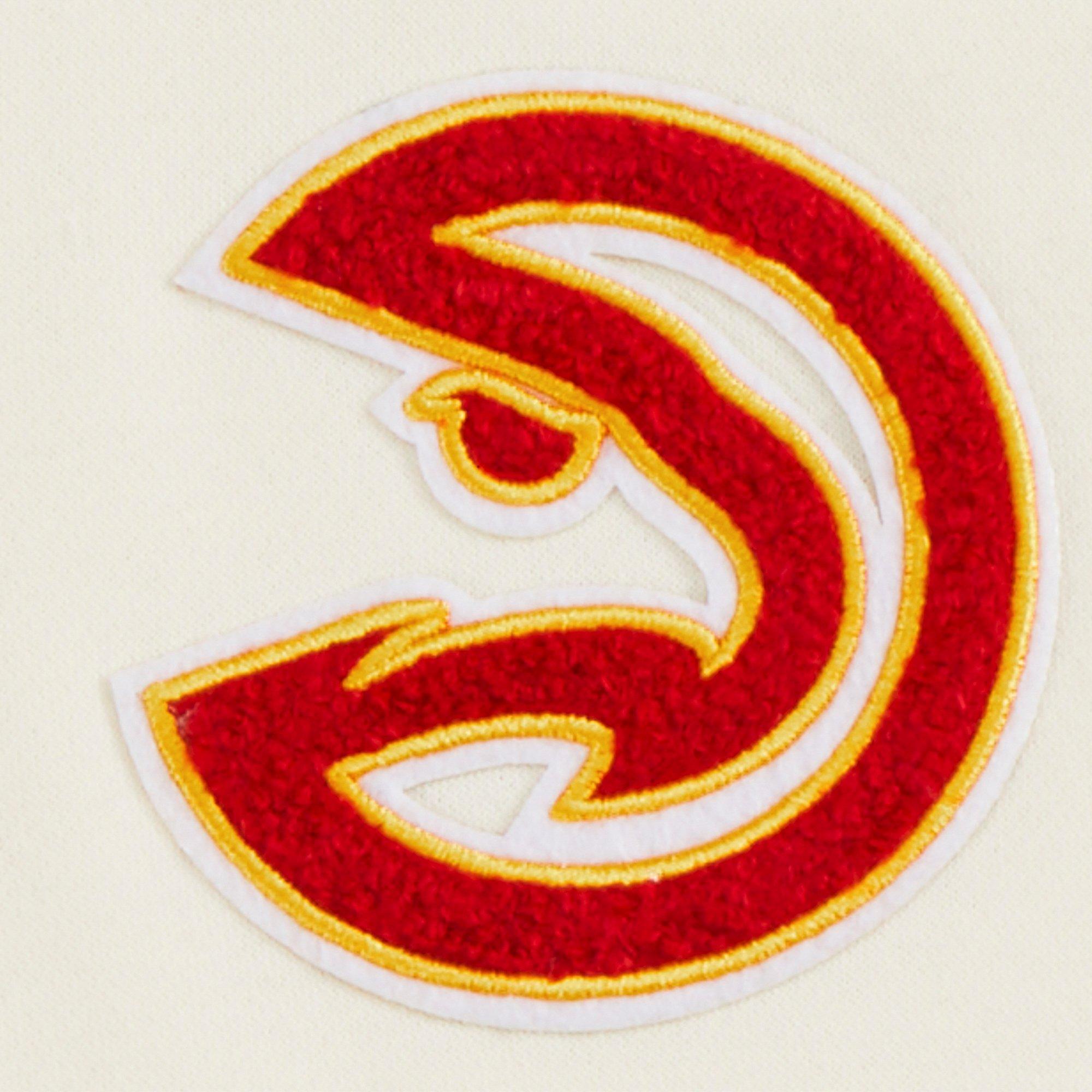 Pro Standard Toddler Boys' NBA Atlanta Hawks Retro Classic Rib Fleece PO Hoodie - Cream/Red - CREAM/RED Thumbnail View 4