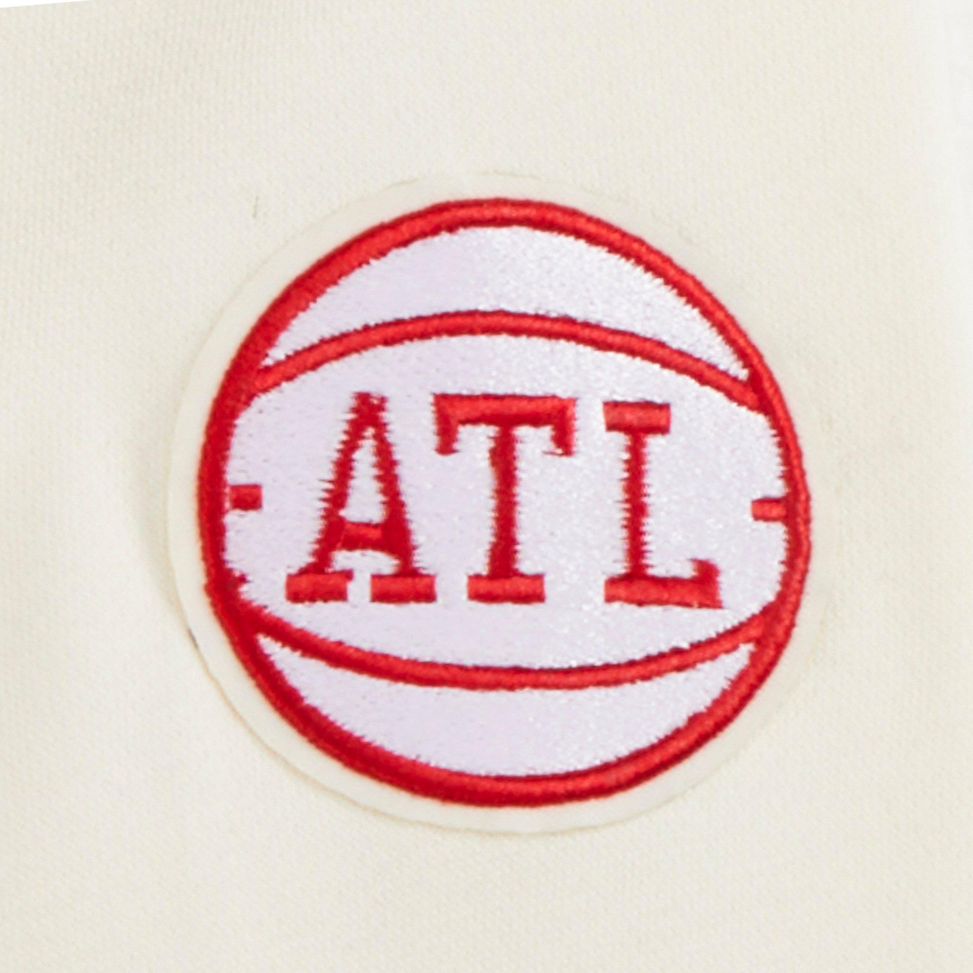 Pro Standard Toddler Boys' NBA Atlanta Hawks Retro Classic Rib Fleece PO Hoodie - Cream/Red - CREAM/RED Thumbnail View 5