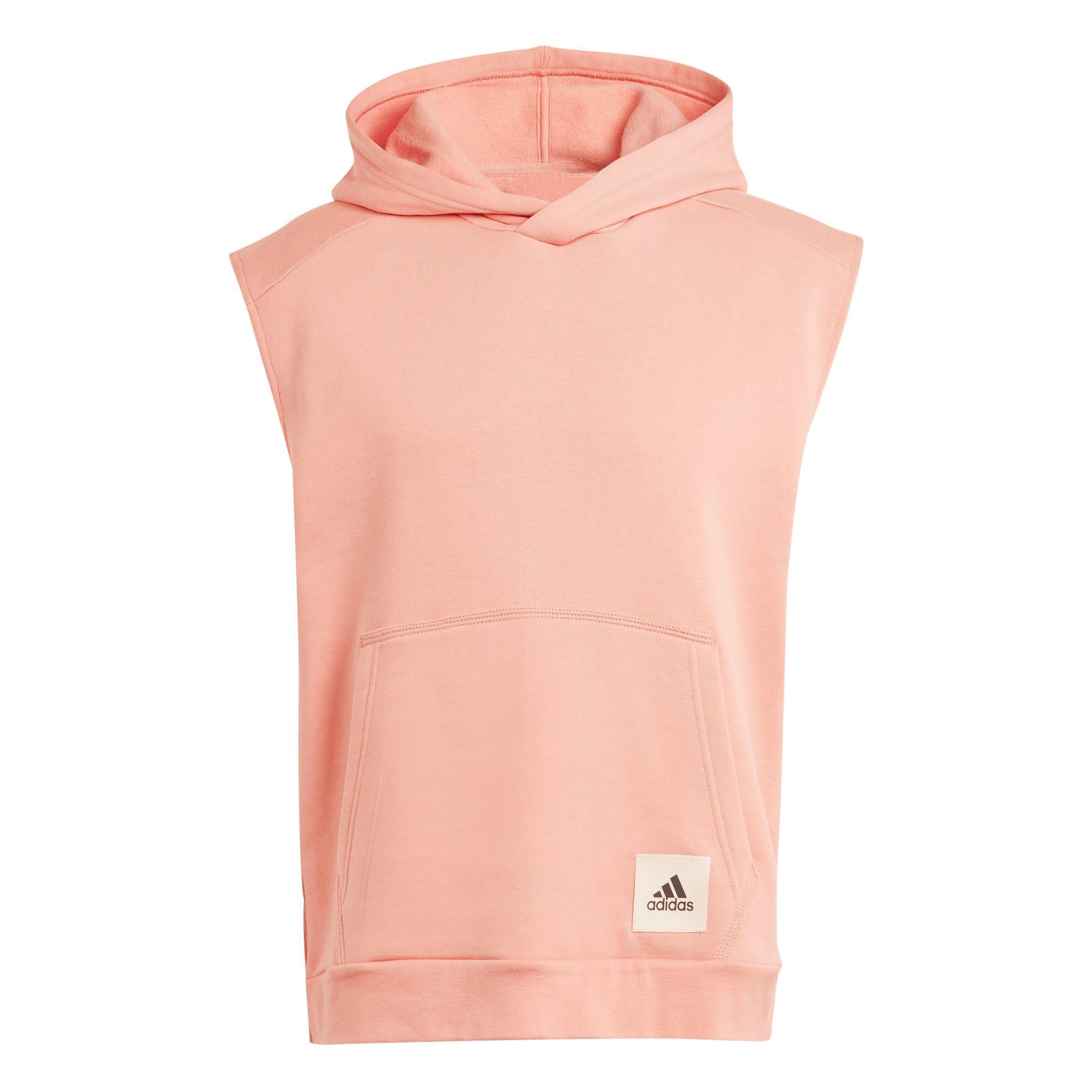 adidas Men's Lounge Sleeveless Hoodie Fleece-Pink - Hibbett | City Gear