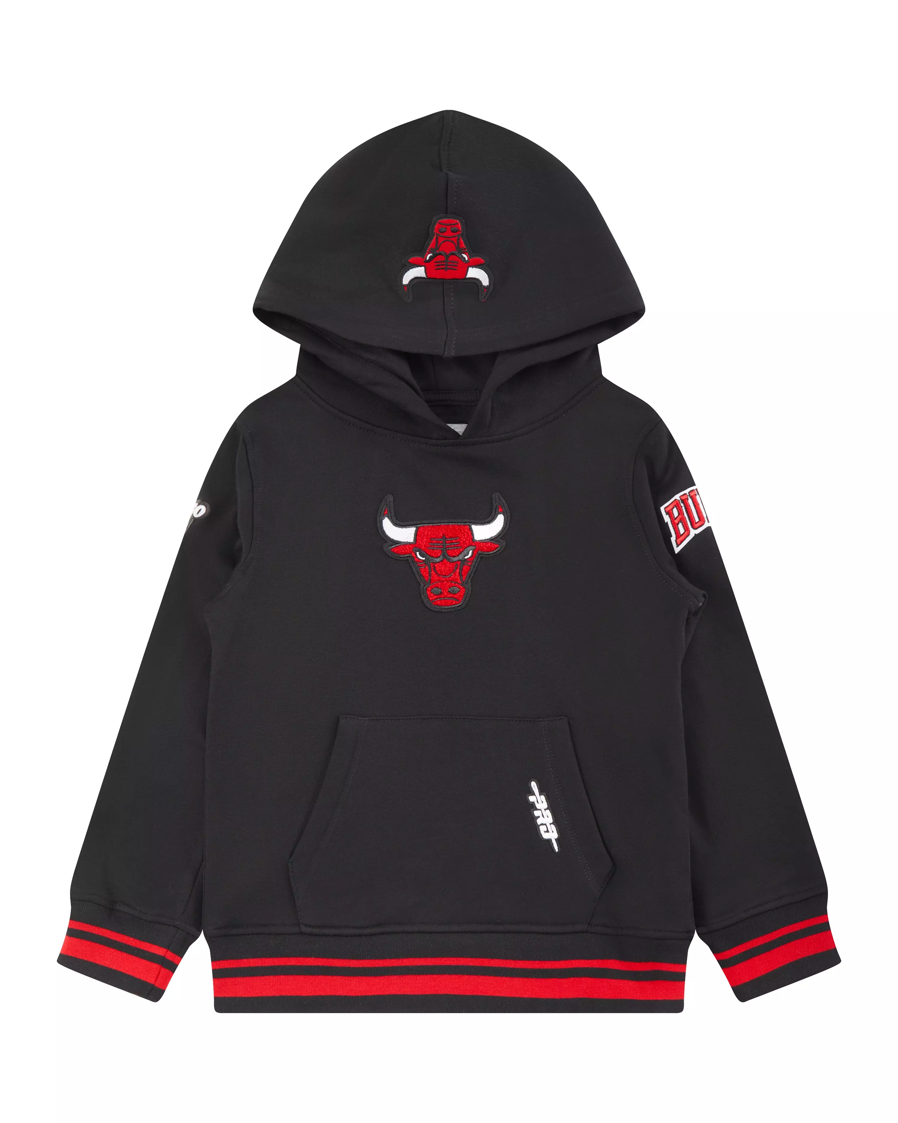 Pro Standard Toddler Boys' NBA Chicago Bulls Retro Classic Rib Fleece PO Hoodie - Black/Red - BLACK/RED