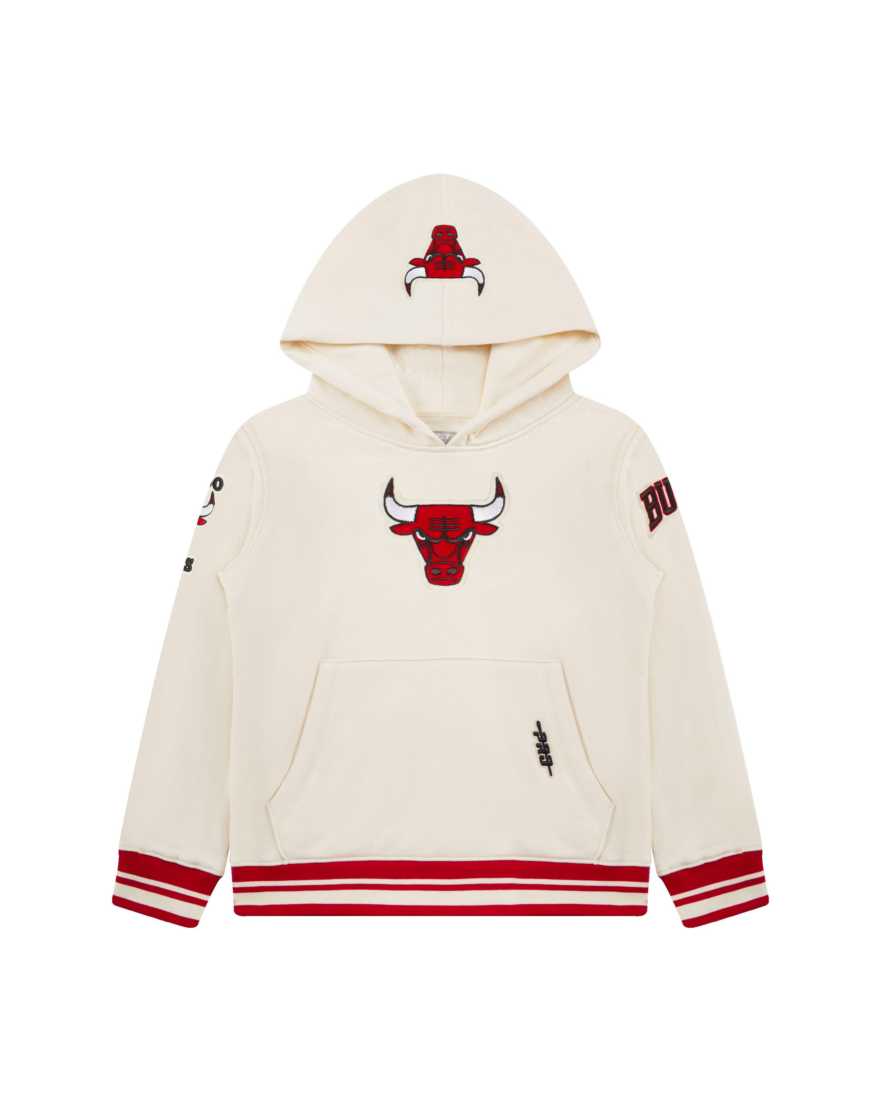 Pro Standard Toddler Boys' NBA Chicago Bulls Retro Classic Rib Fleece PO Hoodie - Cream/Red - CREAM/RED Thumbnail View 1