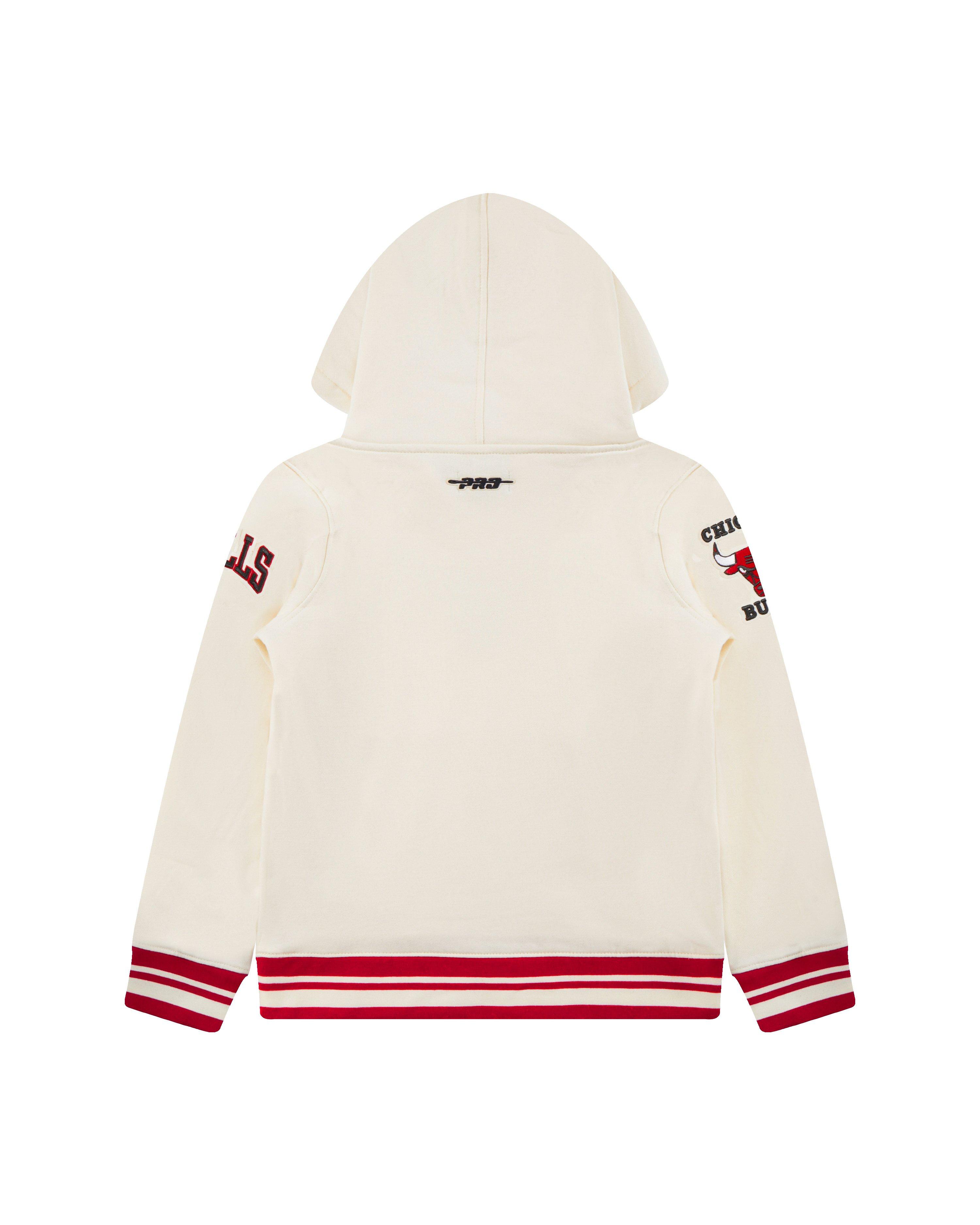 Pro Standard Toddler Boys' NBA Chicago Bulls Retro Classic Rib Fleece PO Hoodie -Cream/Red - CREAM/RED Thumbnail View 2