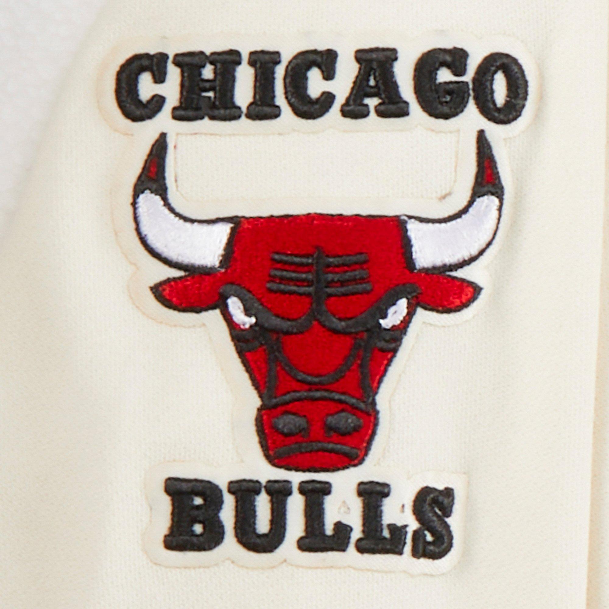 Pro Standard Toddler Boys' NBA Chicago Bulls Retro Classic Rib Fleece PO Hoodie - Cream/Red - CREAM/RED Thumbnail View 4