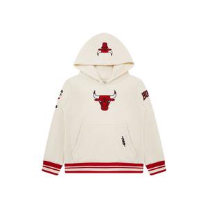 Pro Standard Toddler Boys' NBA Chicago Bulls Retro Classic Rib Fleece PO Hoodie -Cream/Red