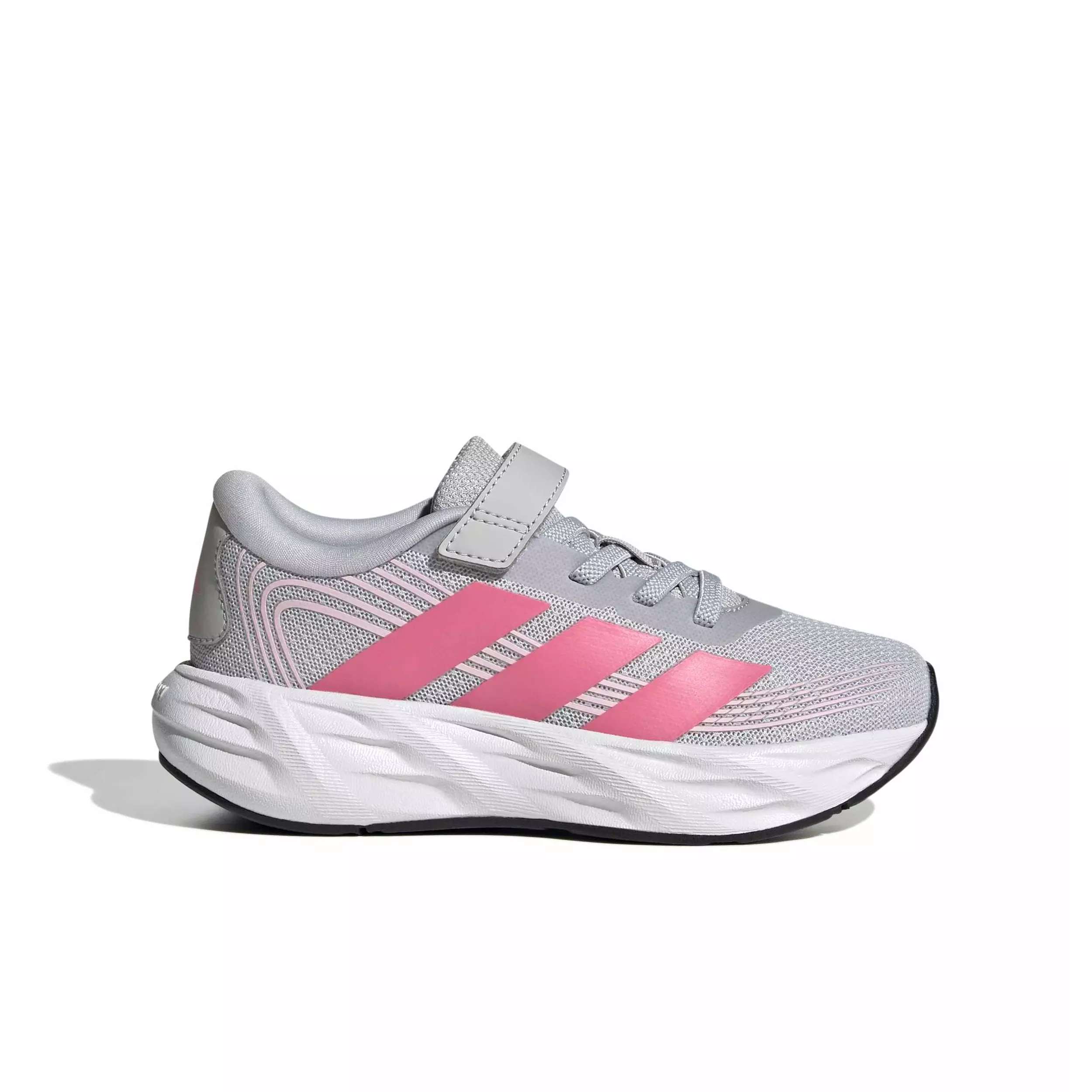 adidas Galaxy 8 EL C "Lgh Solid Grey/Pink Fusion/Clear Pink" Preschool Girls' Running Shoe - GREY/PINK/PINK