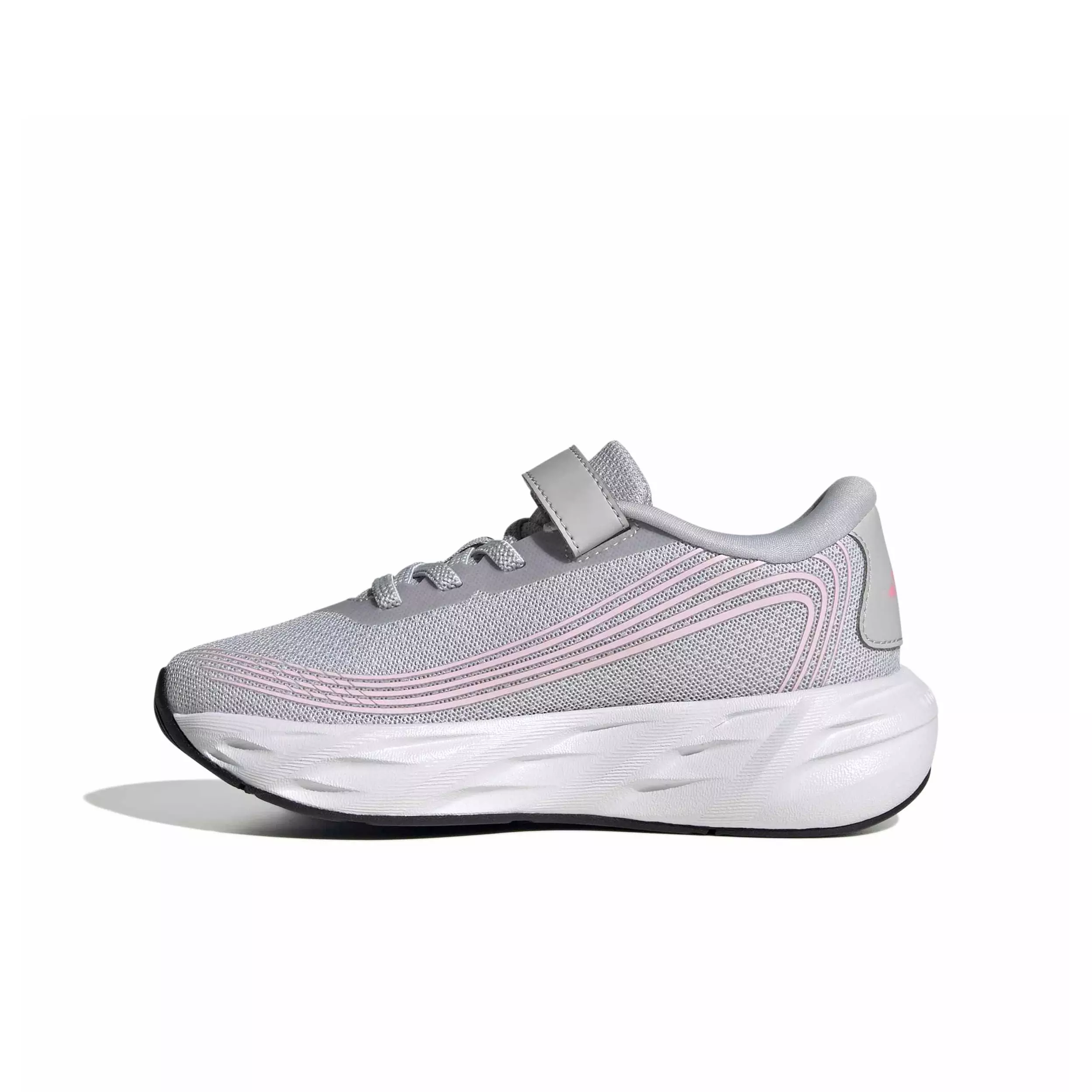 adidas Galaxy 8 EL C "Lgh Solid Grey/Pink Fusion/Clear Pink" Preschool Girls' Running Shoe - GREY/PINK/PINK