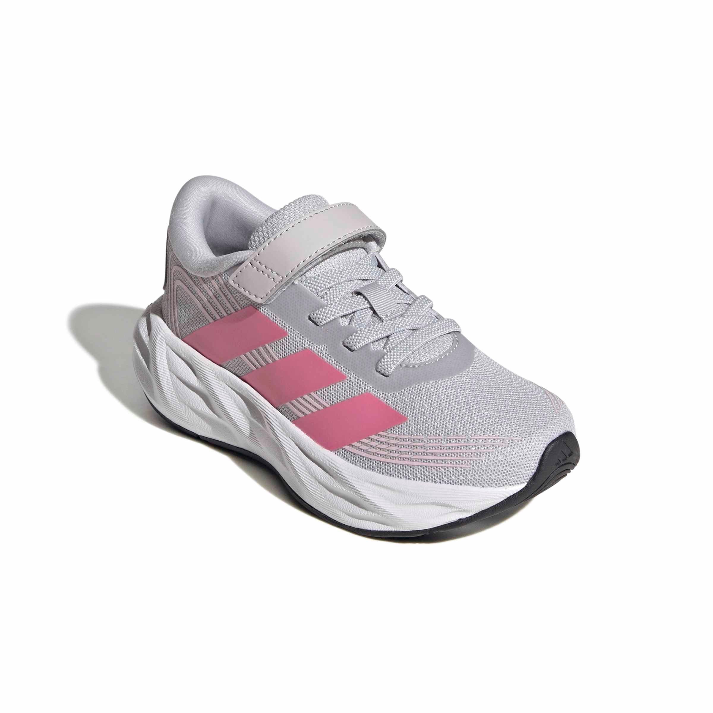 adidas Galaxy 8 EL C "Lgh Solid Grey/Pink Fusion/Clear Pink" Preschool Girls' Running Shoe - GREY/PINK/PINK