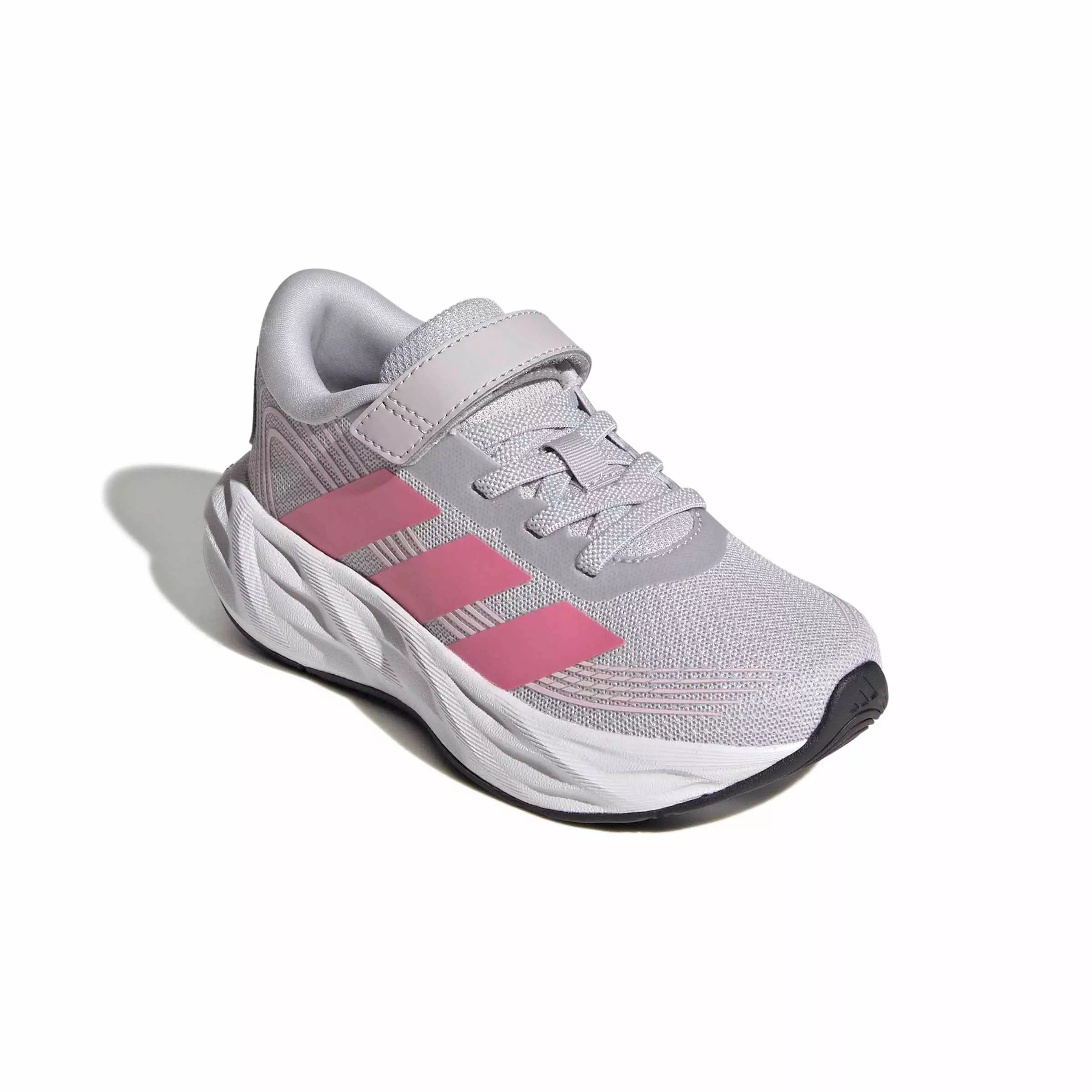 adidas Galaxy 8 EL C "Lgh Solid Grey/Pink Fusion/Clear Pink" Preschool Girls' Running Shoe - GREY/PINK/PINK