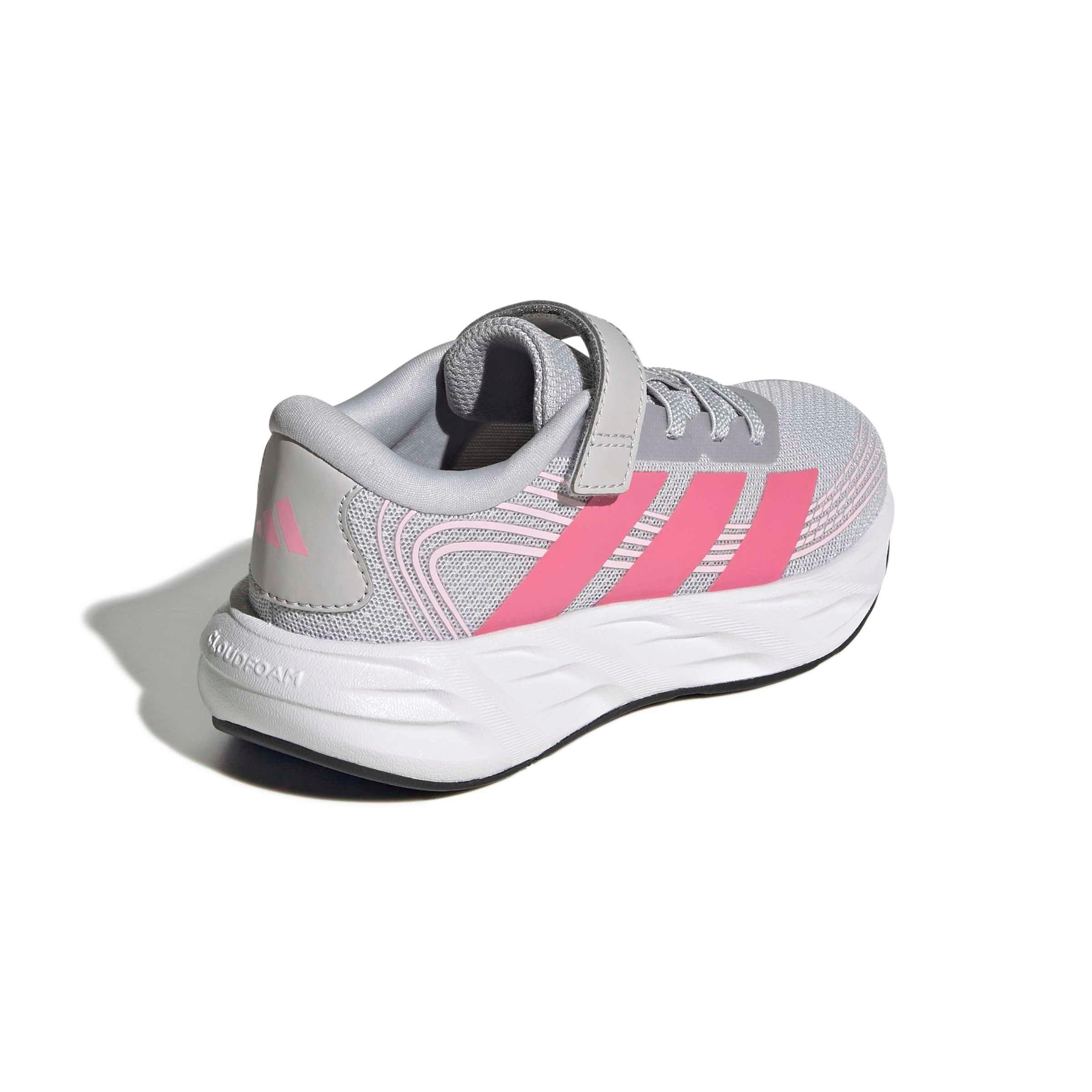 adidas Galaxy 8 EL C "Lgh Solid Grey/Pink Fusion/Clear Pink" Preschool Girls' Running Shoe - GREY/PINK/PINK