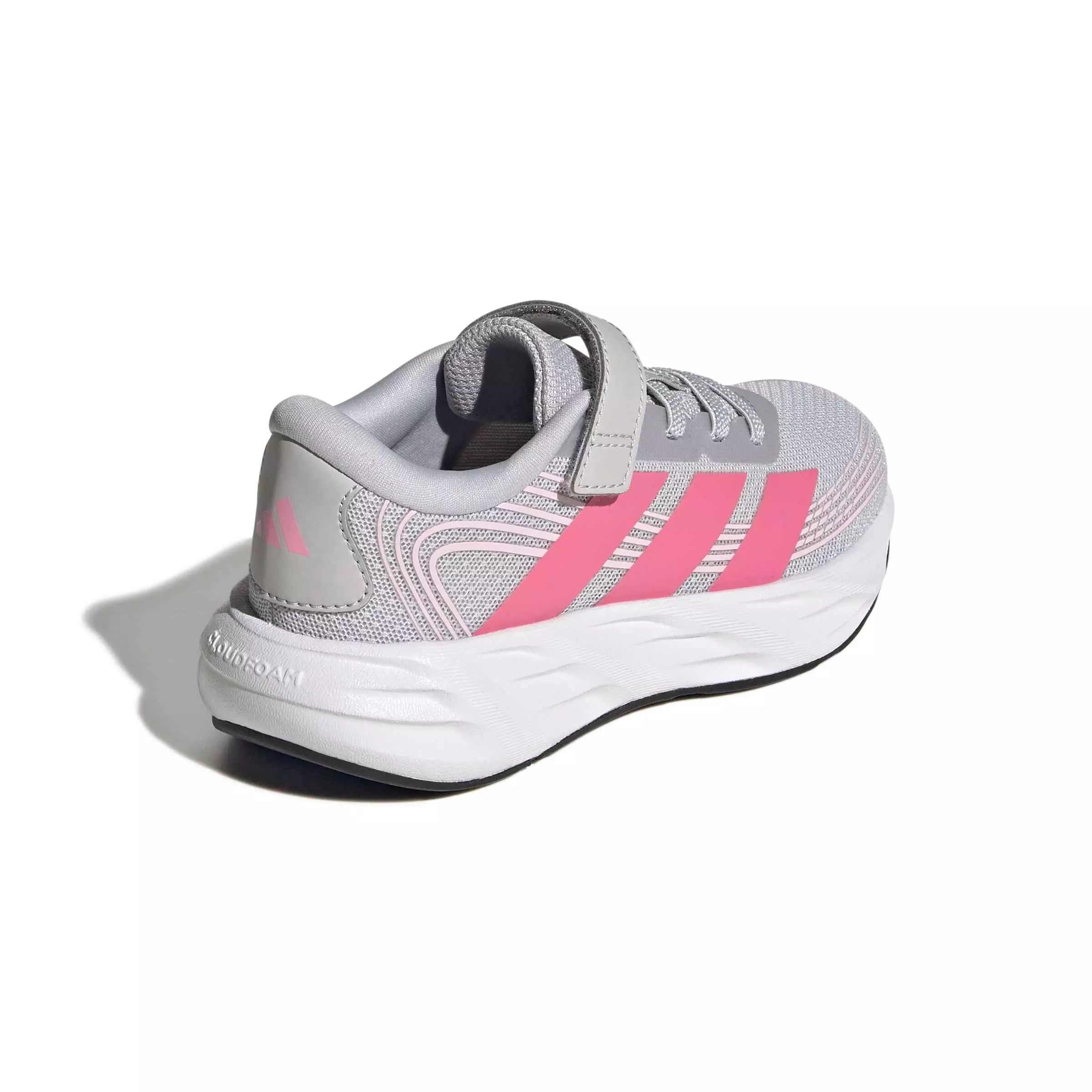 adidas Galaxy 8 EL C "Lgh Solid Grey/Pink Fusion/Clear Pink" Preschool Girls' Running Shoe - GREY/PINK/PINK