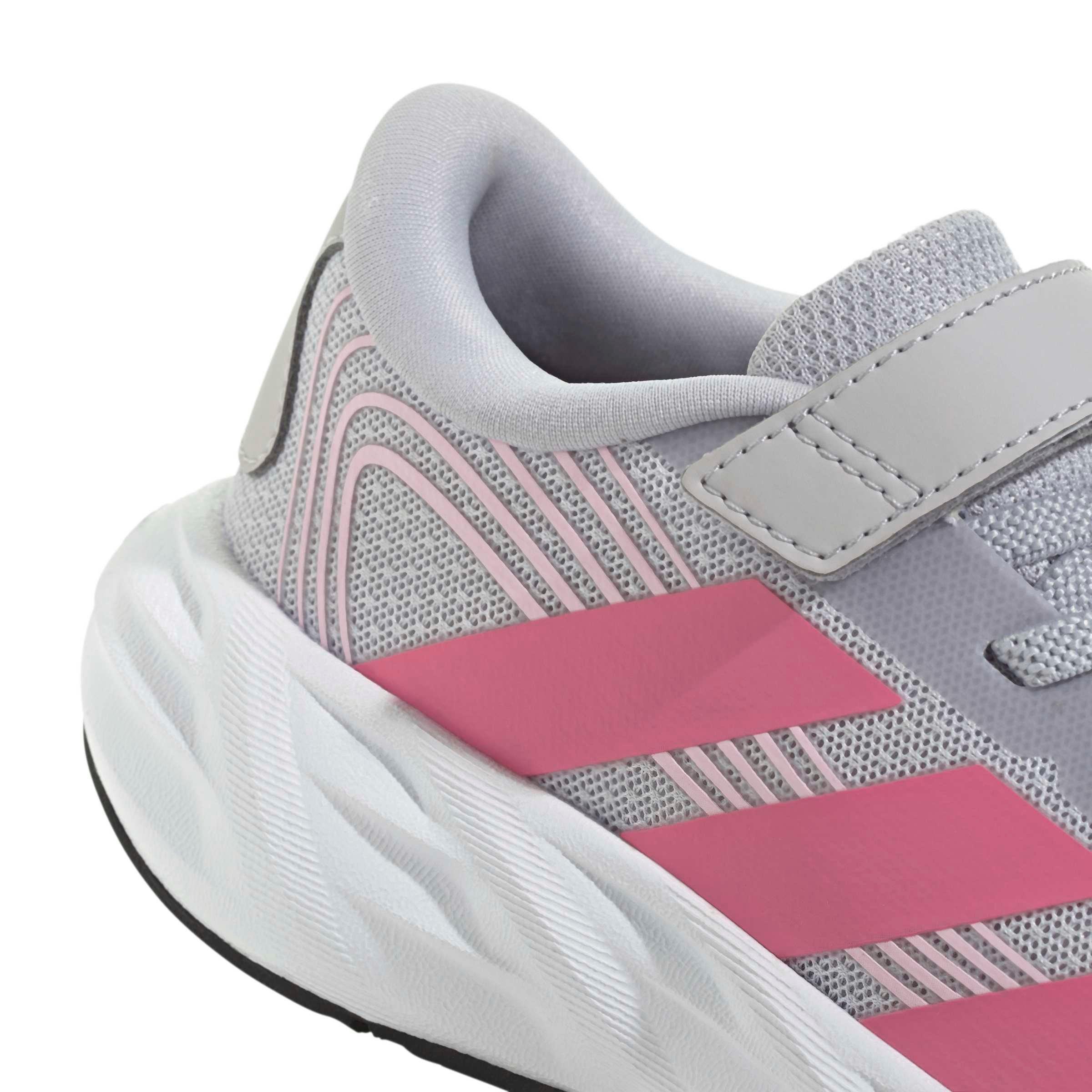 adidas Galaxy 8 EL C "Lgh Solid Grey/Pink Fusion/Clear Pink" Preschool Girls' Running Shoe - GREY/PINK/PINK