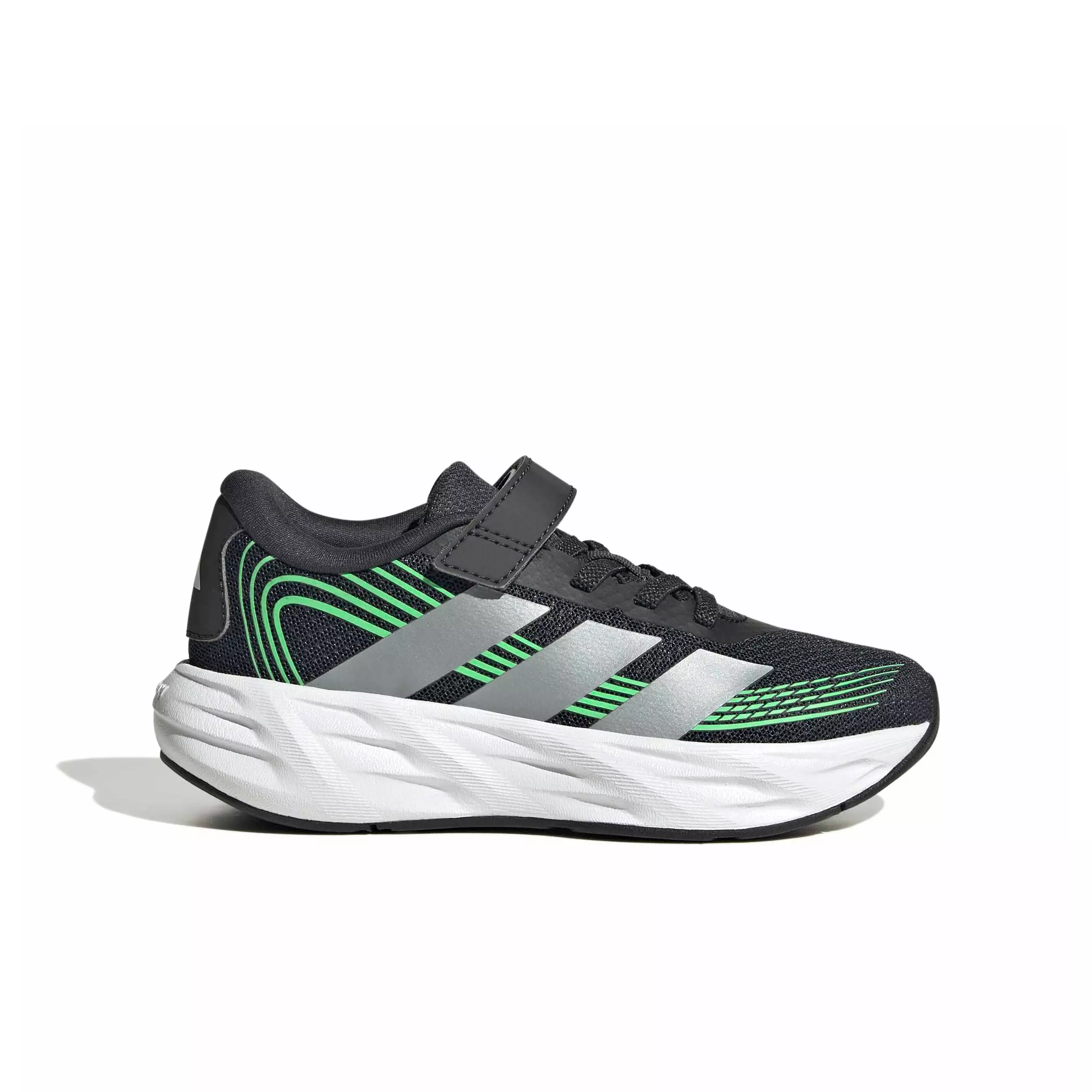 adidas Galaxy 8 EL C "Night Grey/Tech Grey Metallic/Screaming Green" Preschool Boys' Running Shoe - GREY/GREY/GREEN