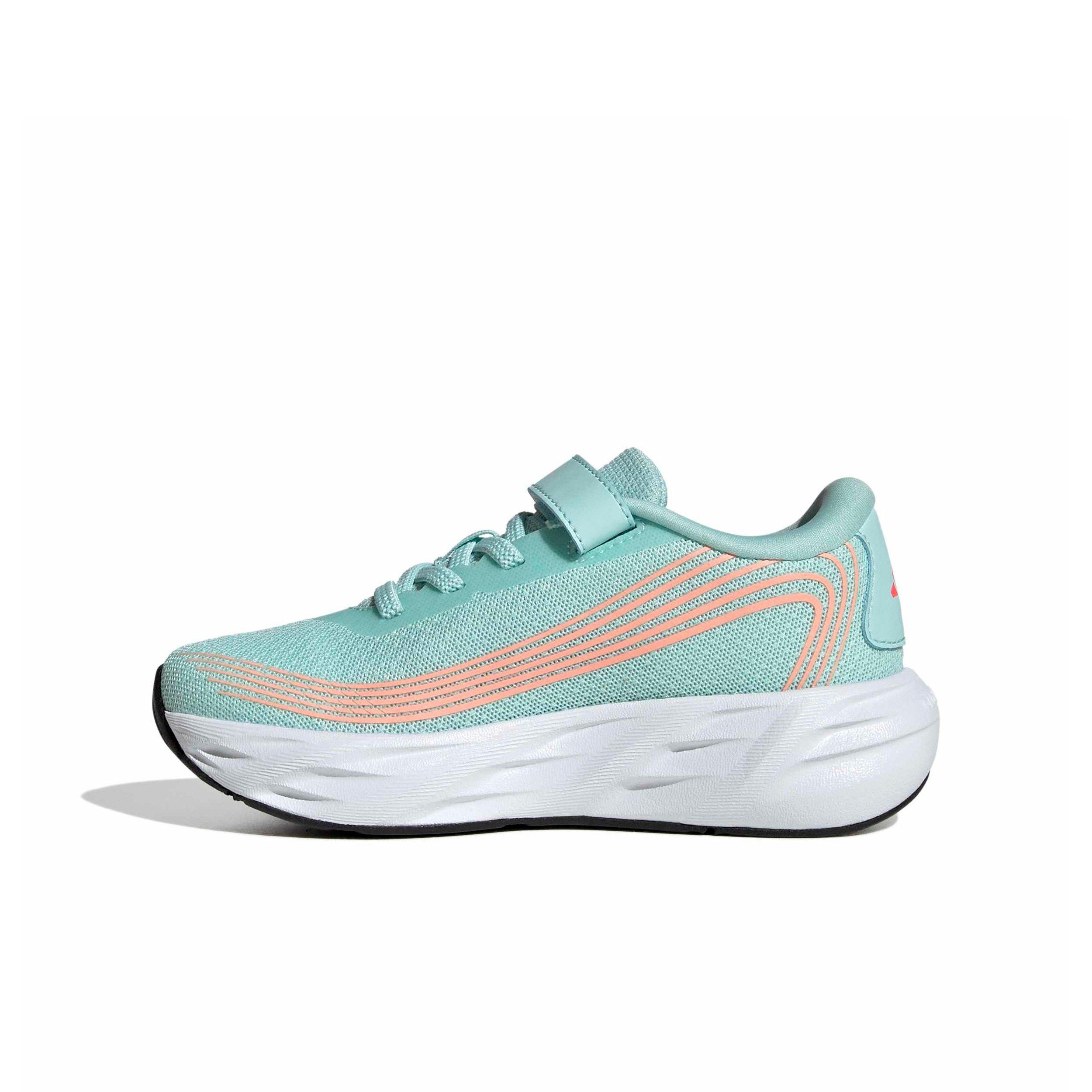 adidas Galaxy 8 EL C "Semi Flash Aqua/Tech Grey Metallic/Frozen Turbo" Preschool Girls' Running Shoe - AQUA/GREY/TURBO