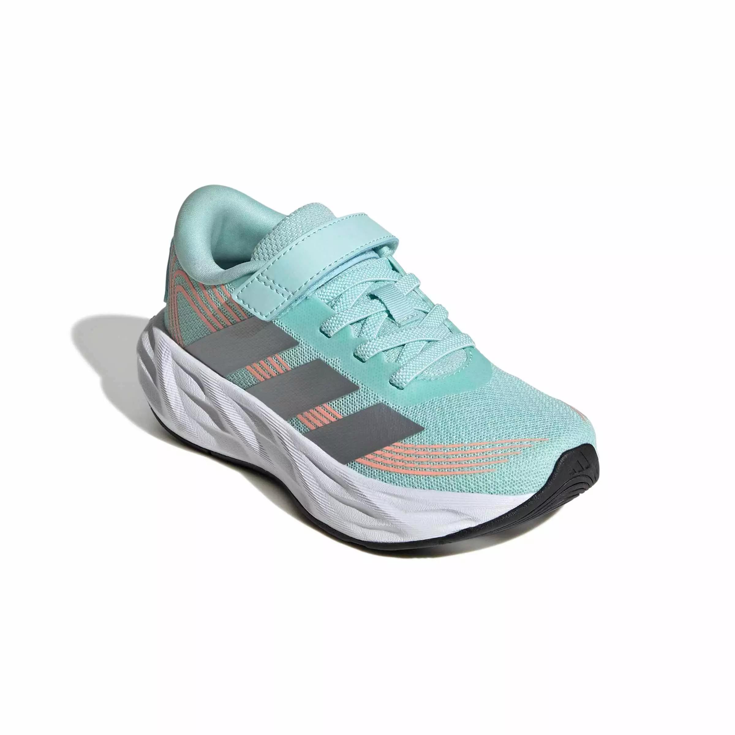 adidas Galaxy 8 EL C "Semi Flash Aqua/Tech Grey Metallic/Frozen Turbo" Preschool Girls' Running Shoe - AQUA/GREY/TURBO