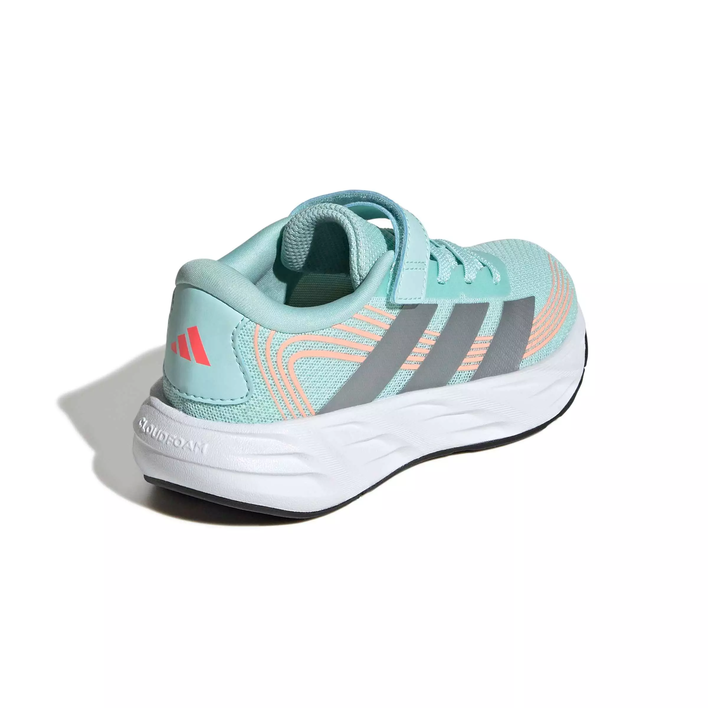 adidas Galaxy 8 EL C "Semi Flash Aqua/Tech Grey Metallic/Frozen Turbo" Preschool Girls' Running Shoe - AQUA/GREY/TURBO