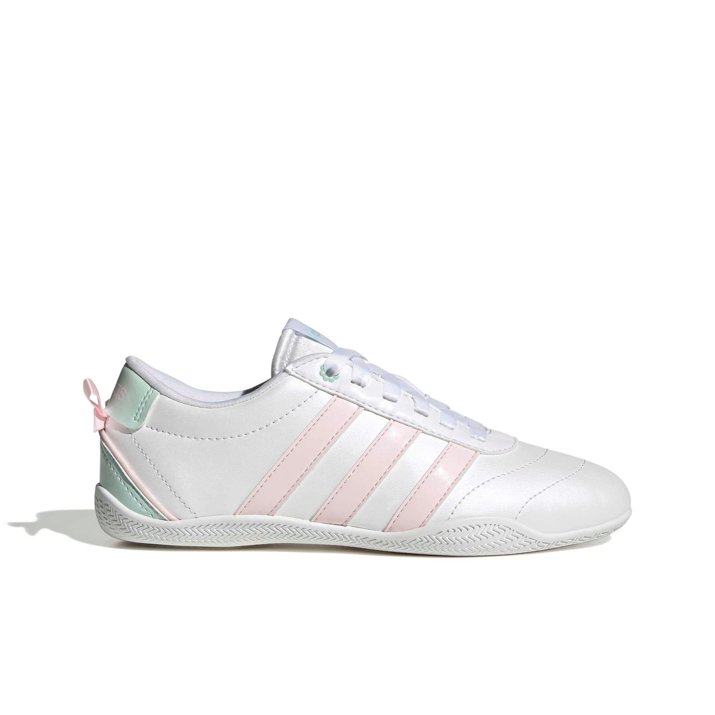 adidas Grand Court Lo "Ftwr White/Distilled Pink/Halo Mint" Grade School Girls' Shoe - WHITE/PINK/MINT