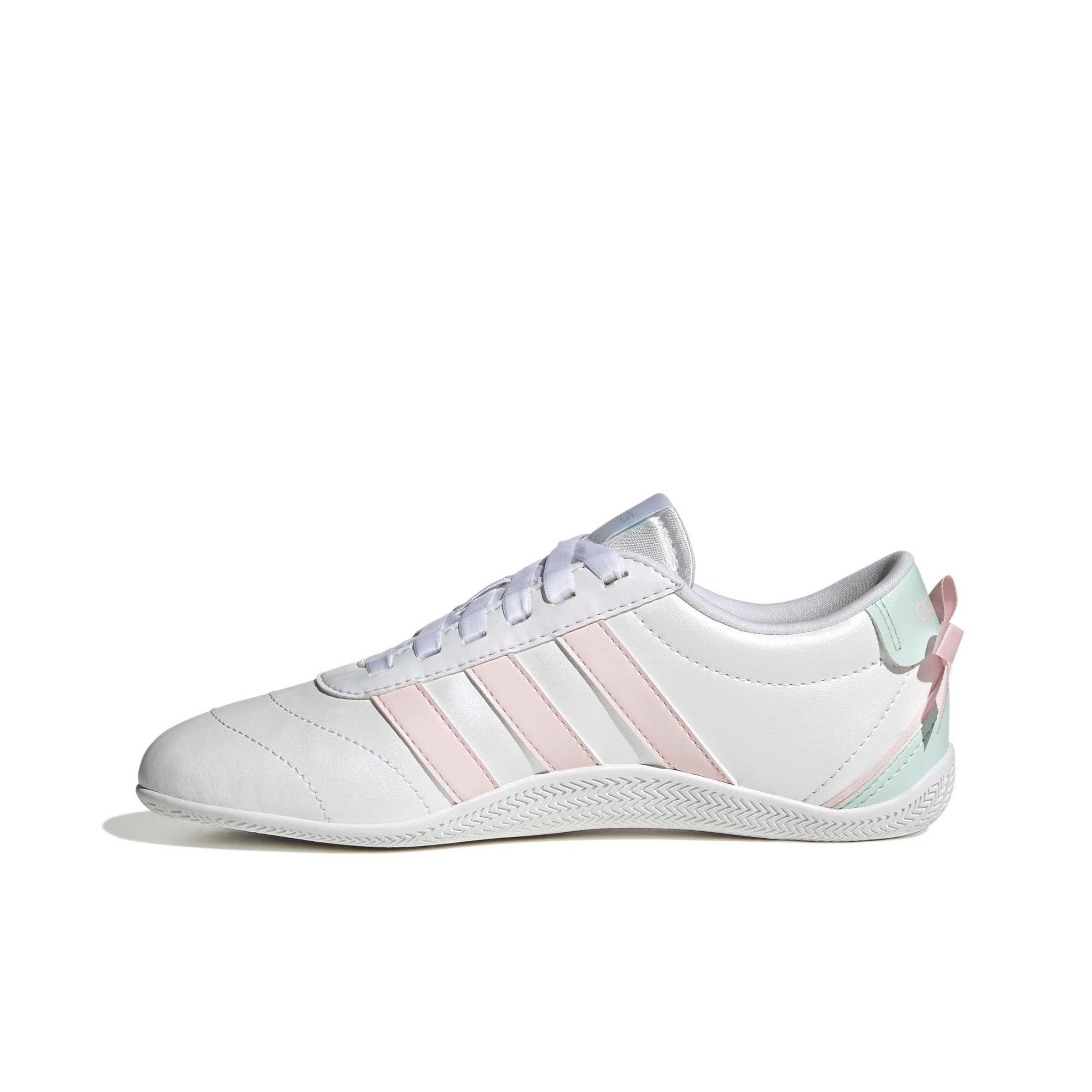adidas Grand Court Lo "Ftwr White/Distilled Pink/Halo Mint" Grade School Girls' Shoe - WHITE/PINK/MINT