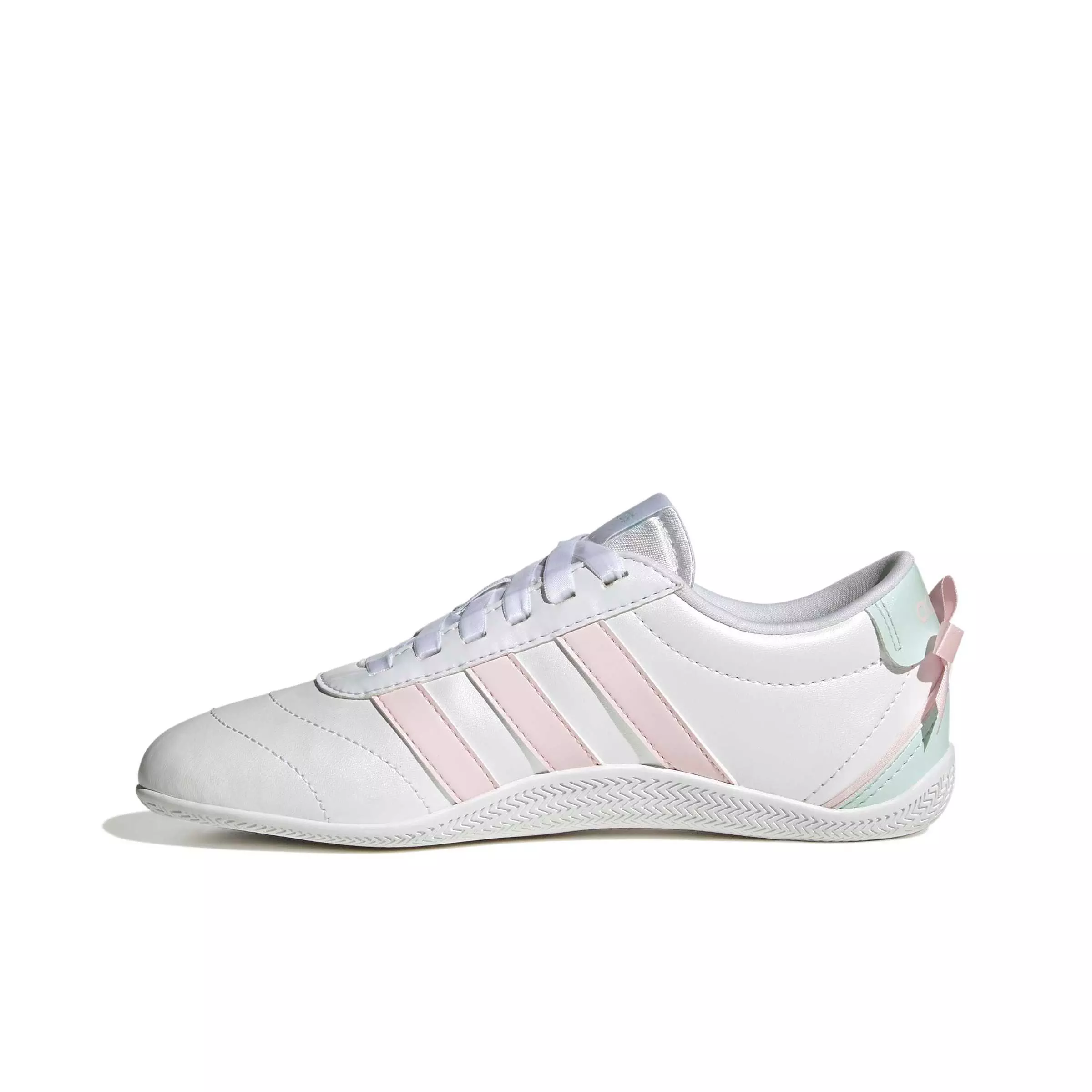 adidas Grand Court Lo "Ftwr White/Distilled Pink/Halo Mint" Grade School Girls' Shoe - WHITE/PINK/MINT
