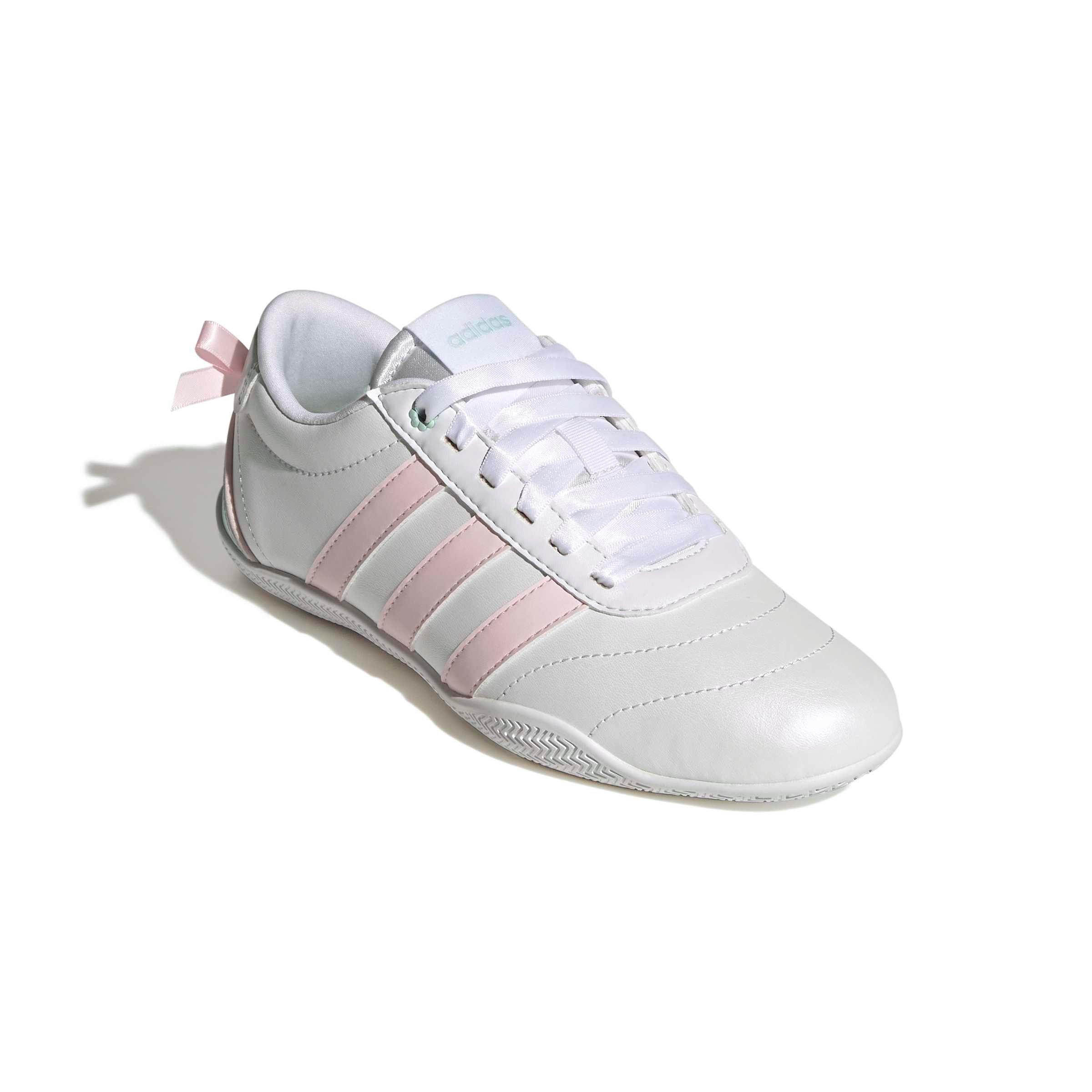 adidas Grand Court Lo "Ftwr White/Distilled Pink/Halo Mint" Grade School Girls' Shoe - WHITE/PINK/MINT