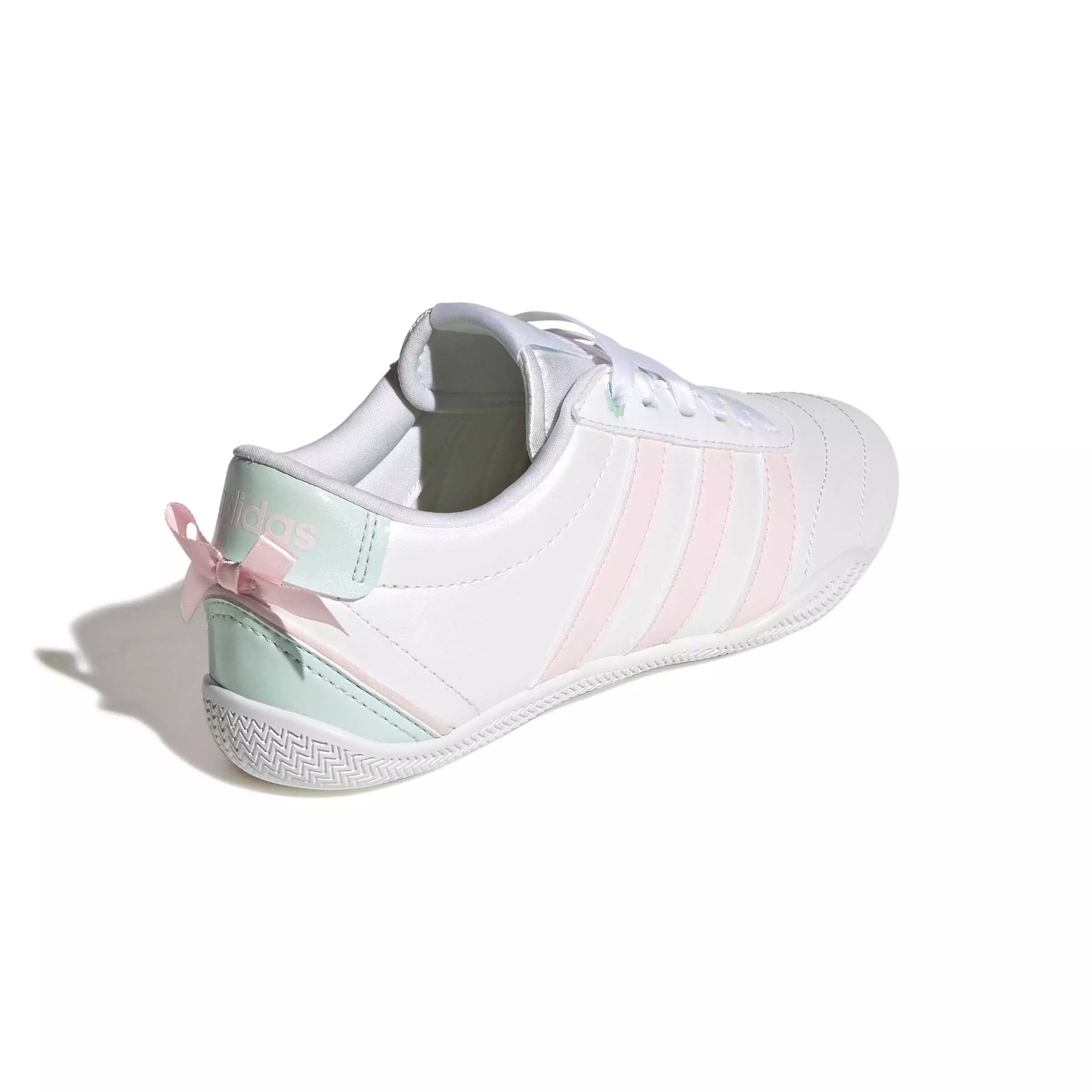 adidas Grand Court Lo "Ftwr White/Distilled Pink/Halo Mint" Grade School Girls' Shoe - WHITE/PINK/MINT