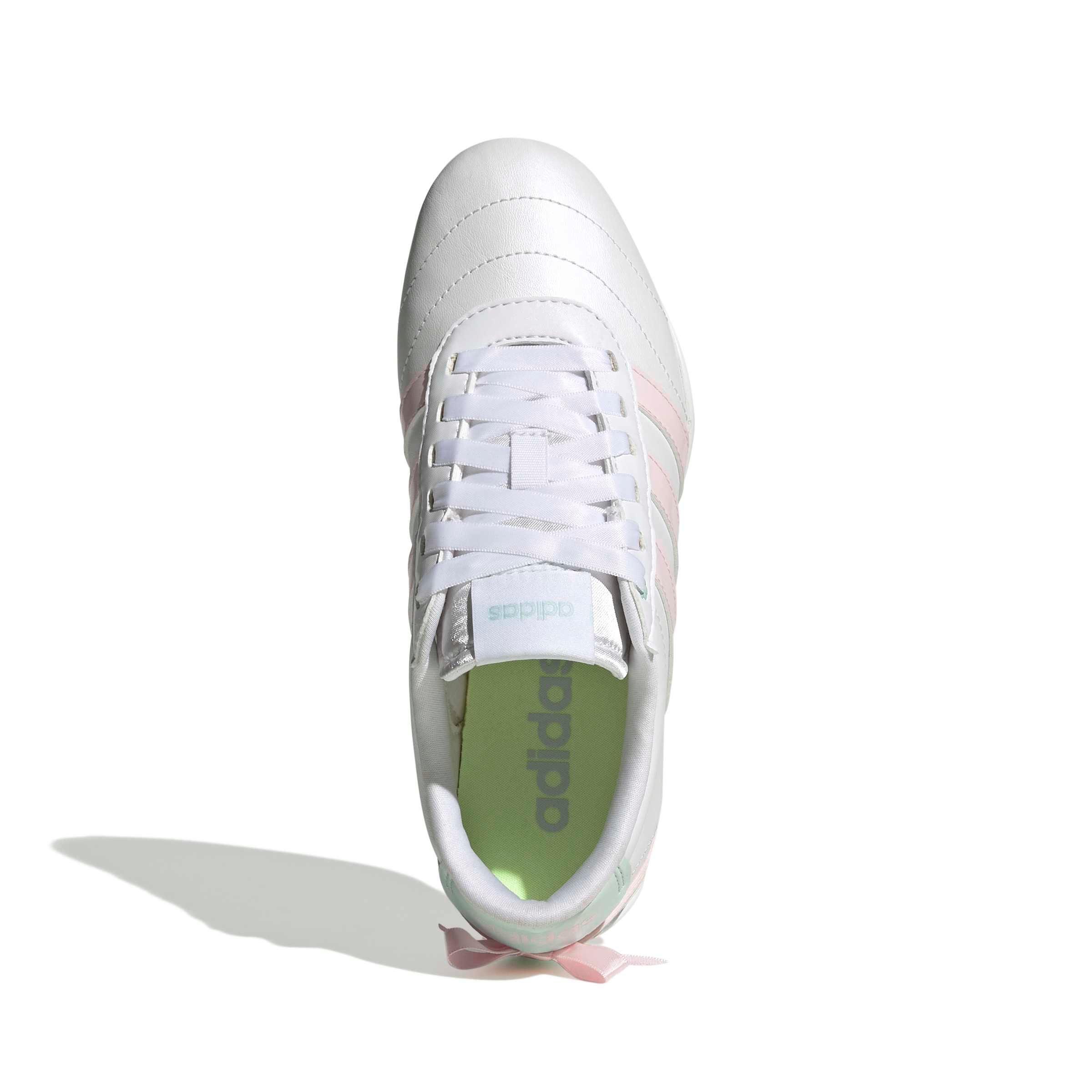 adidas Grand Court Lo "Ftwr White/Distilled Pink/Halo Mint" Grade School Girls' Shoe - WHITE/PINK/MINT