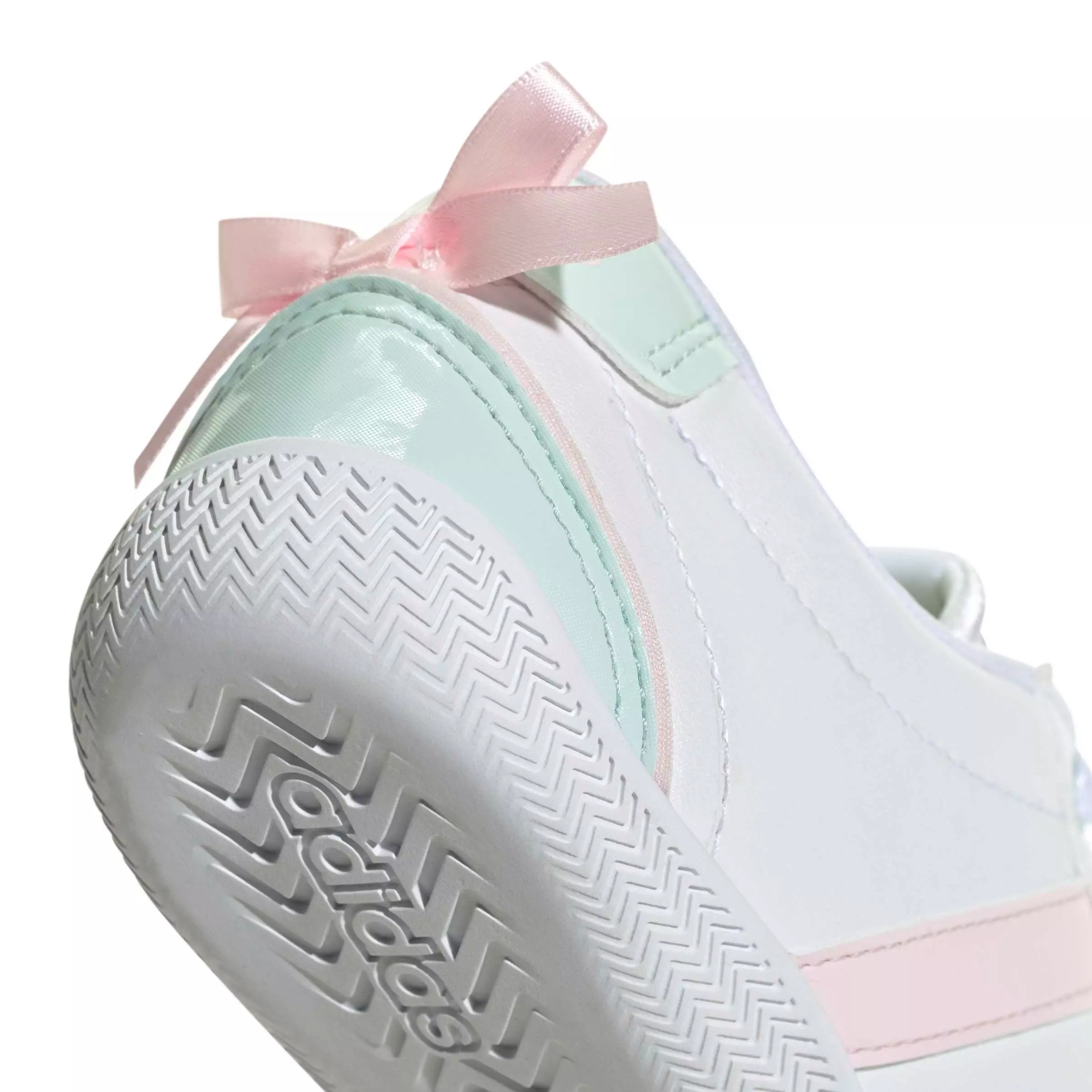 adidas Grand Court Lo "Ftwr White/Distilled Pink/Halo Mint" Grade School Girls' Shoe - WHITE/PINK/MINT