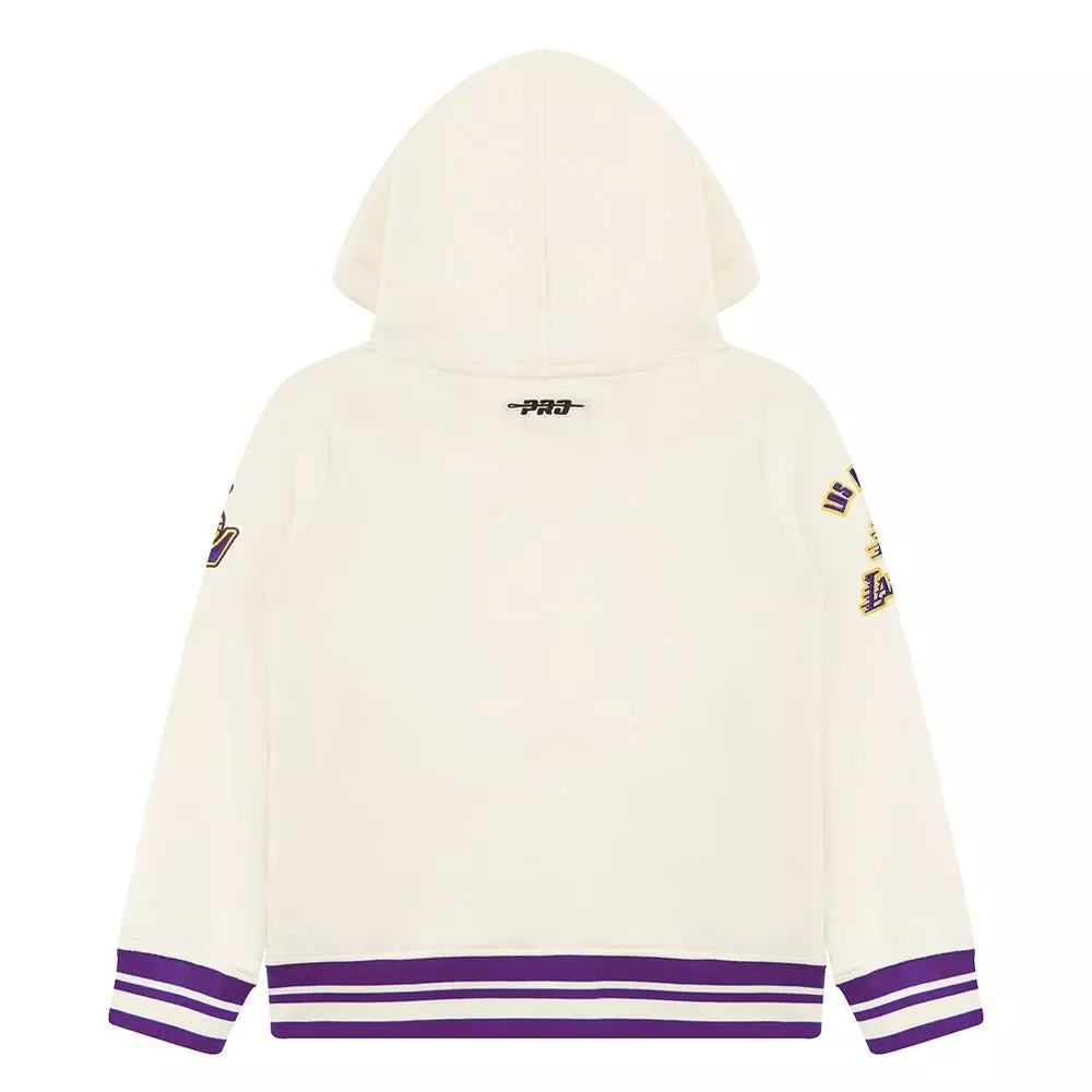 Pro Standard Toddler Boys' NBA Los Angeles Lakers Retro Classic Rib Fleece PO Hoodie - White/Purple - WHITE/PURPLE