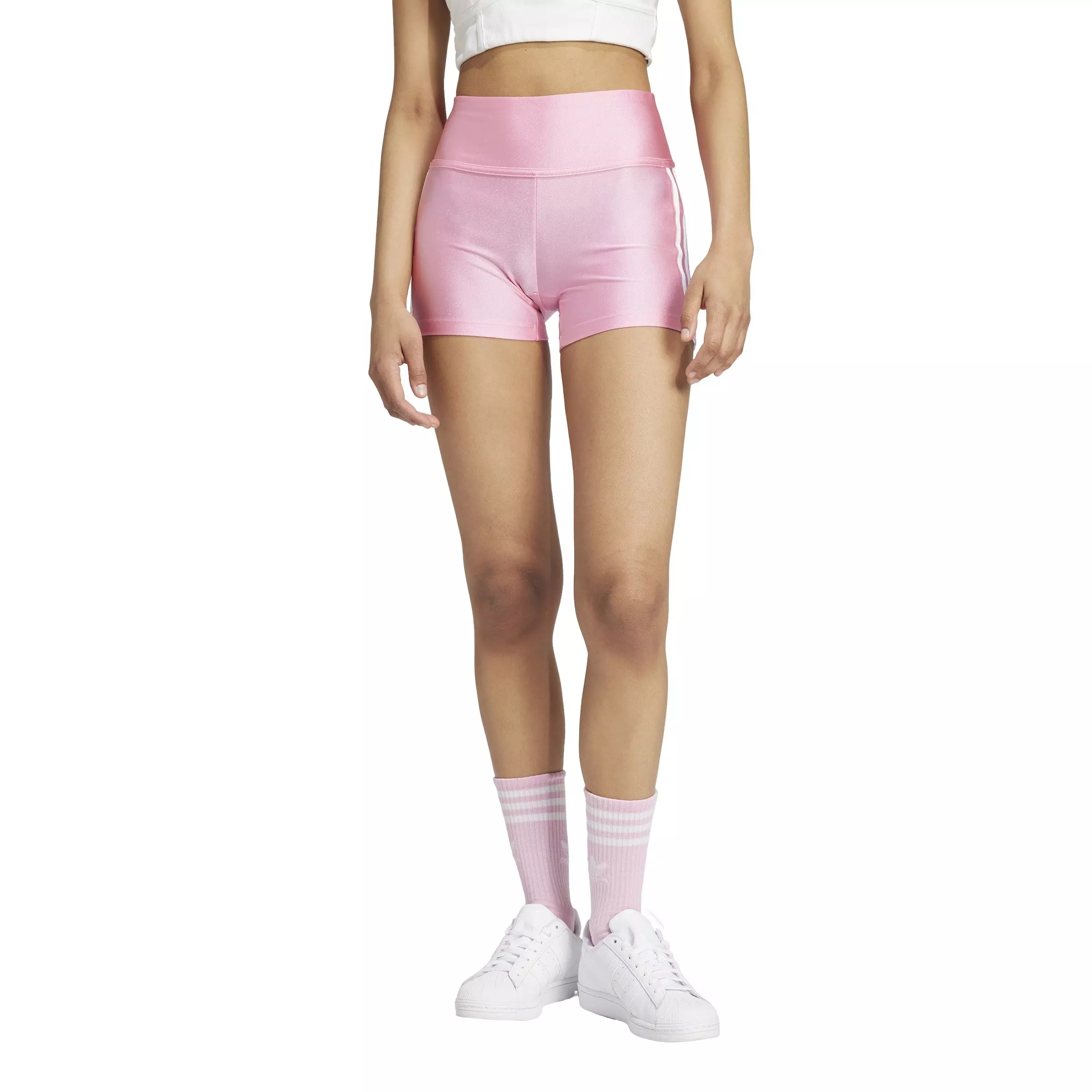 adidas Originals Women's 3-Stripes 1/4 Leggings-Pink - PINK
