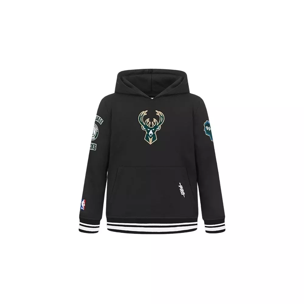 Pro Standard Toddler Boys' NBA Milwaukee Bucks Retro Classic Rib Fleece Pullover Hoodie - Black - BLACK