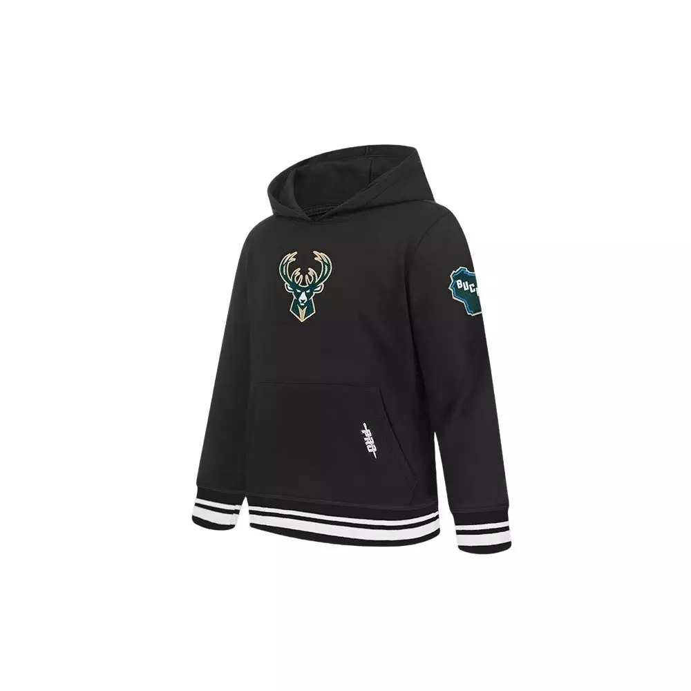 Pro Standard Toddler Boys' NBA Milwaukee Bucks Retro Classic Rib Fleece Pullover Hoodie - Black - BLACK