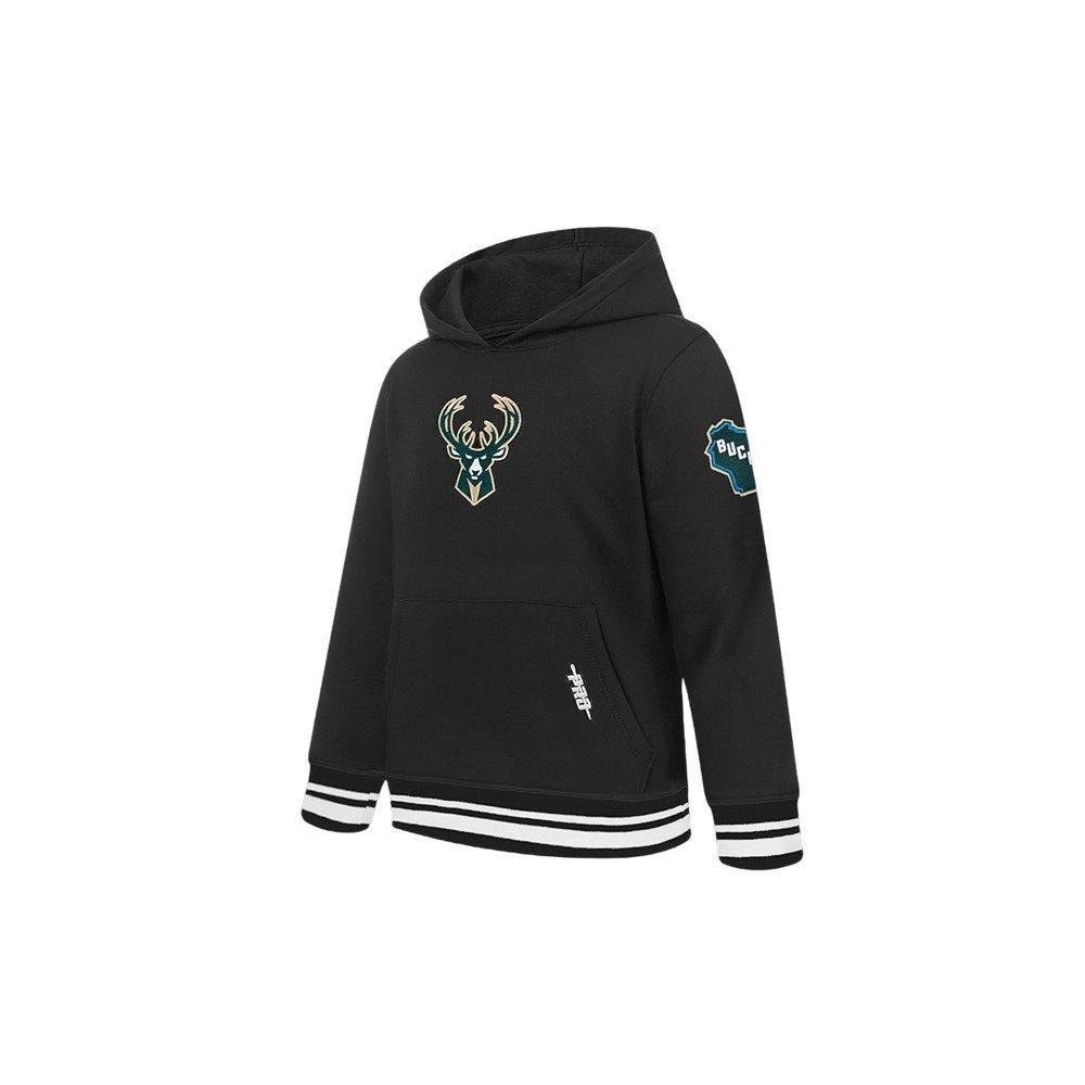 Pro Standard Toddler Boys' NBA Milwaukee Bucks Retro Classic Rib Fleece Pullover Hoodie -Black - BLACK Thumbnail View 3