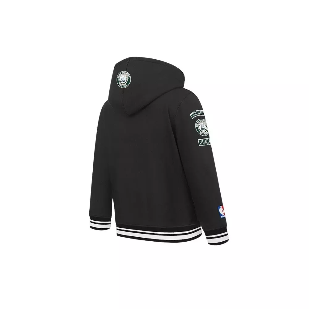 Pro Standard Toddler Boys' NBA Milwaukee Bucks Retro Classic Rib Fleece Pullover Hoodie -Black - BLACK