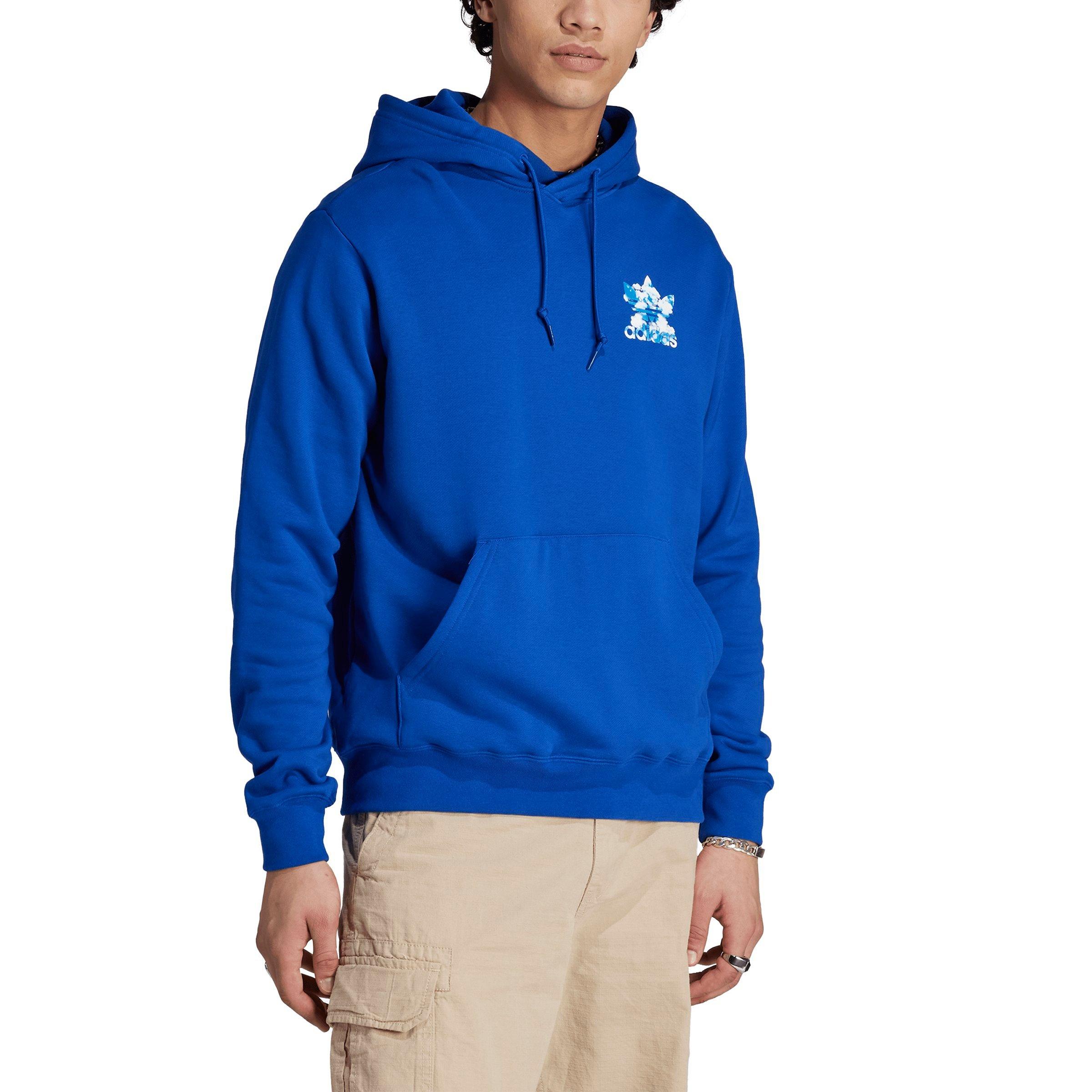 adidas Originals Men s Graphics Cloudy Trefoil Hoodie Royal Blue