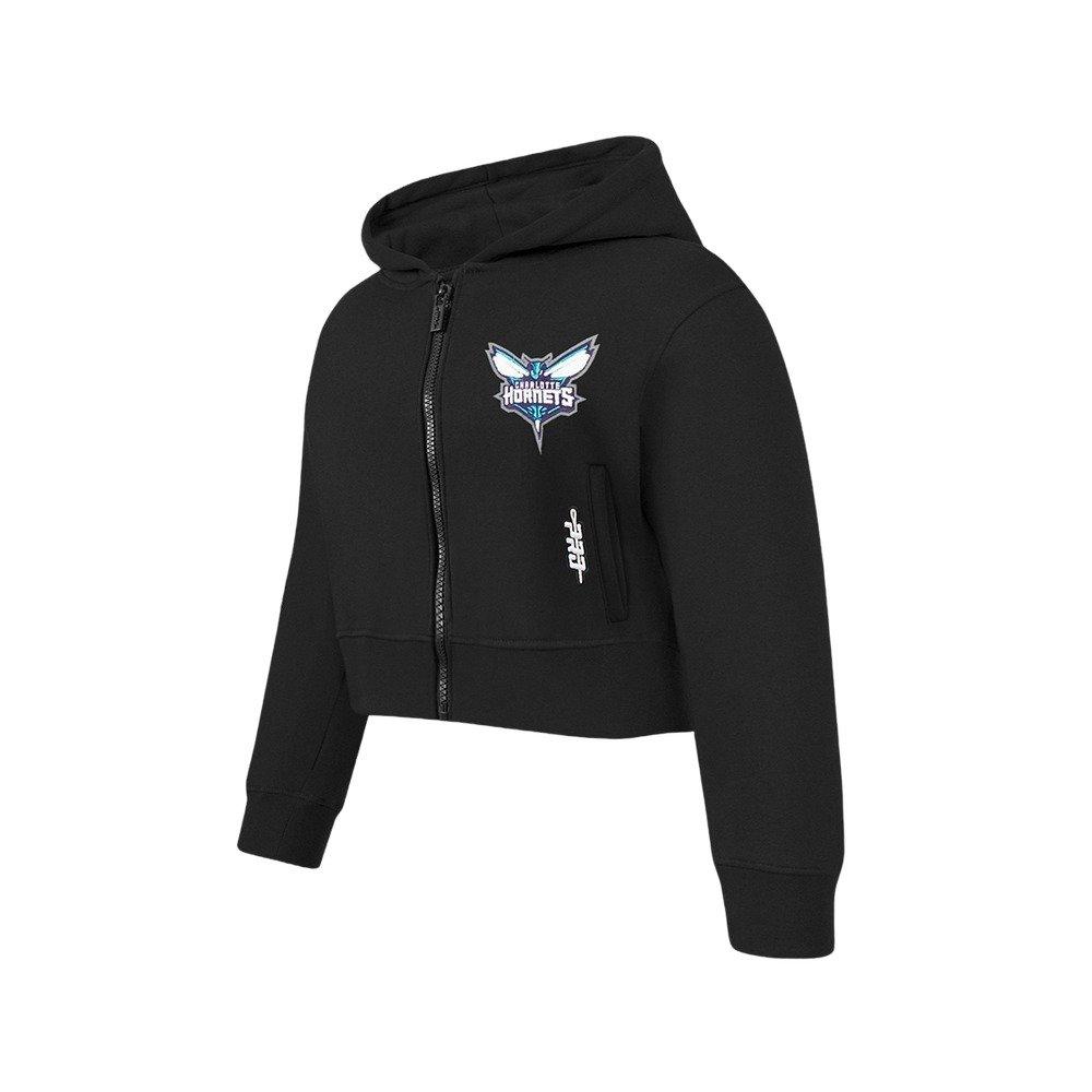 Pro Standard Big Girls' NBA Charlotte Hornets Classic Fleece Full-Zip Jacket -Black - BLACK Thumbnail View 3